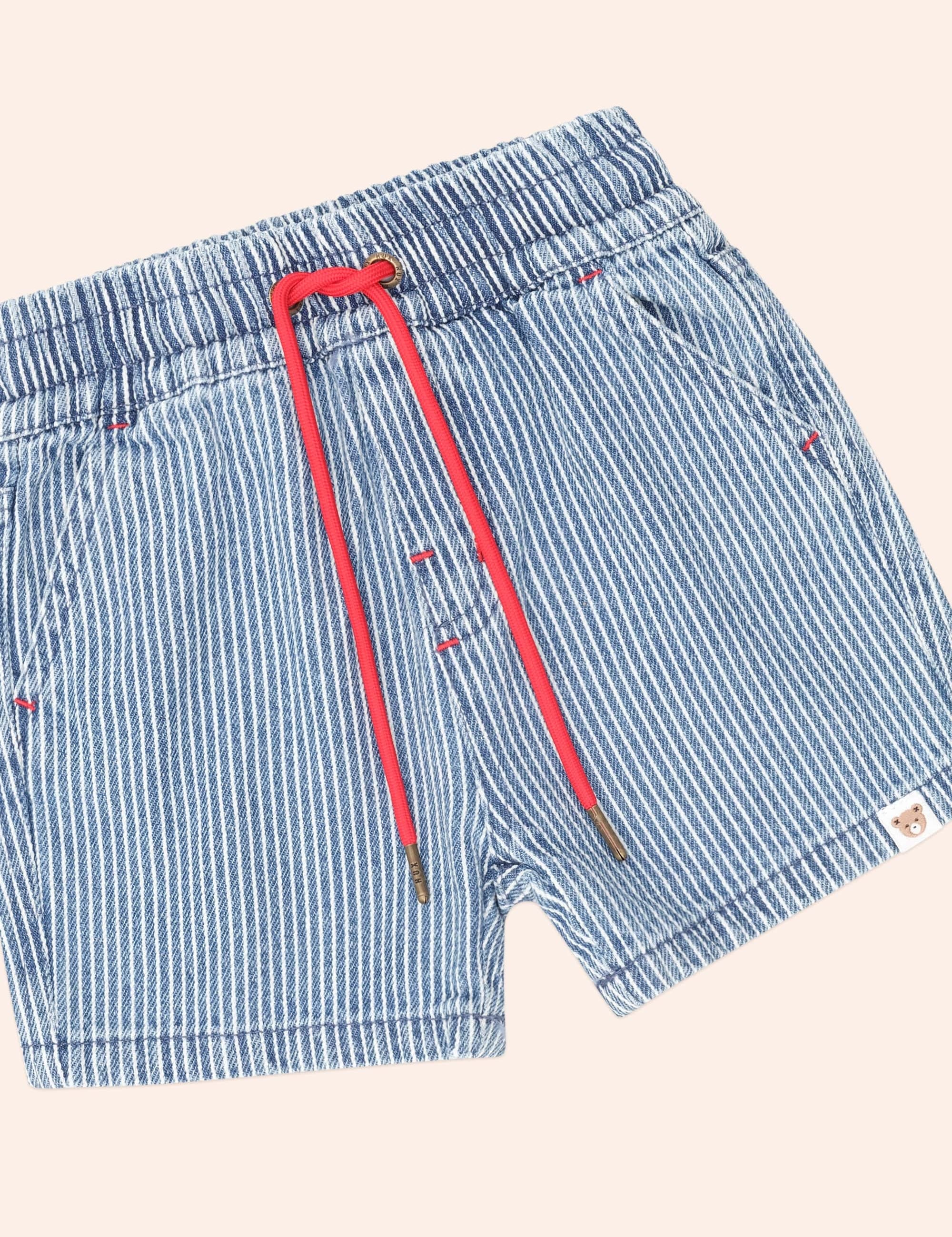 Denim Stripe Short SHORT Huxbaby