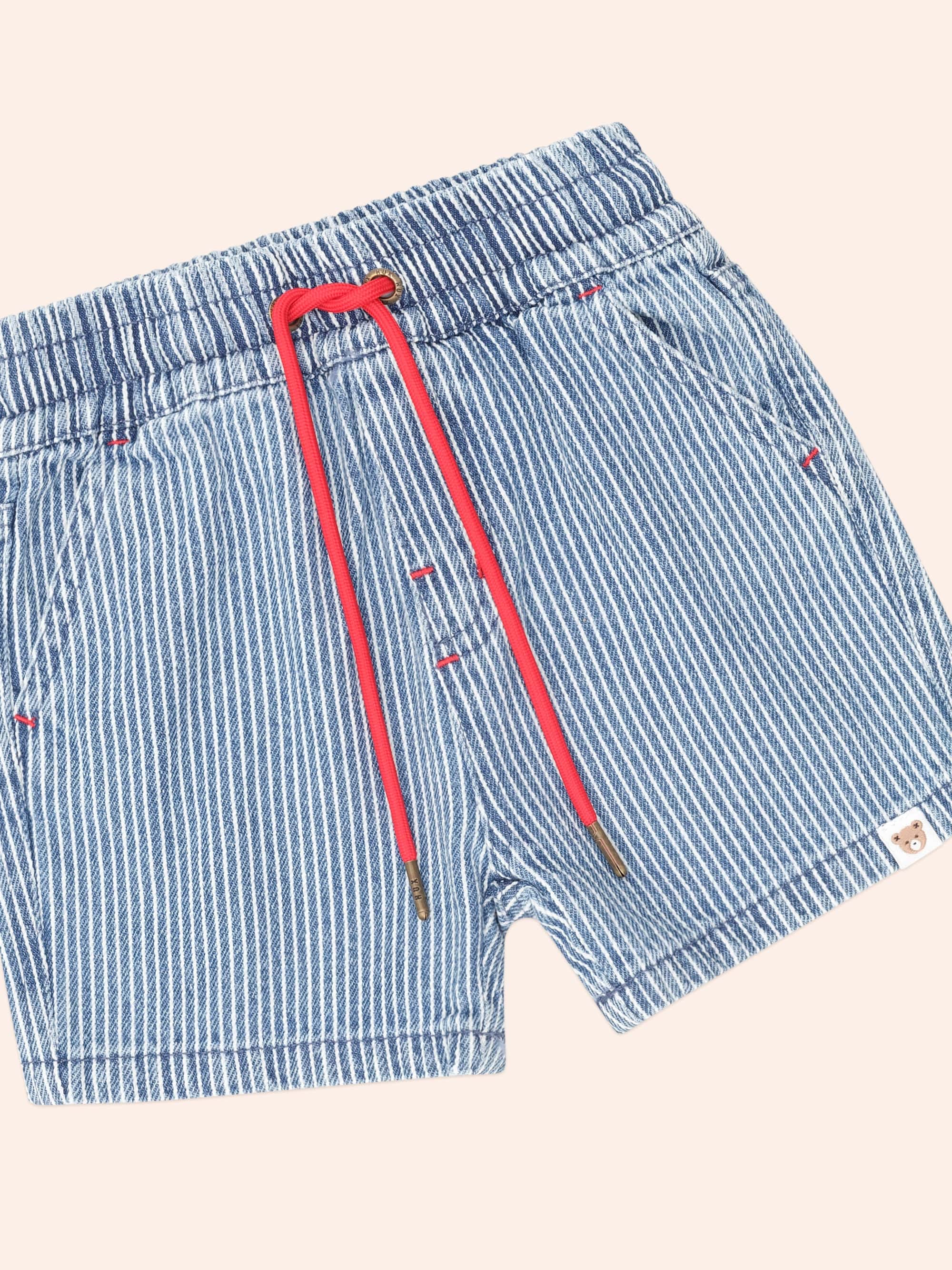Denim Stripe Short SHORT Huxbaby