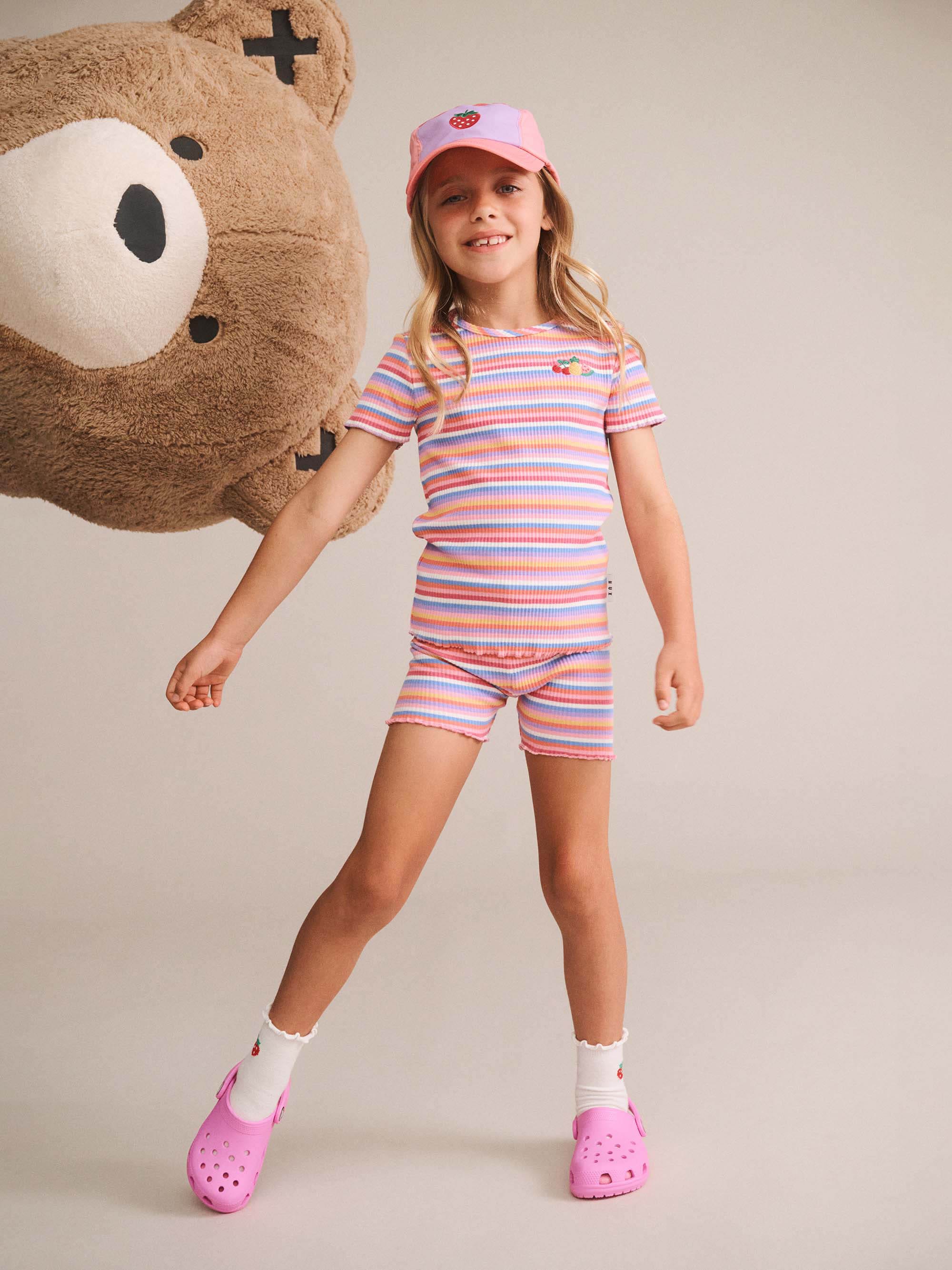 Tropical Stripe Bike Short SHORT Huxbaby Shopify