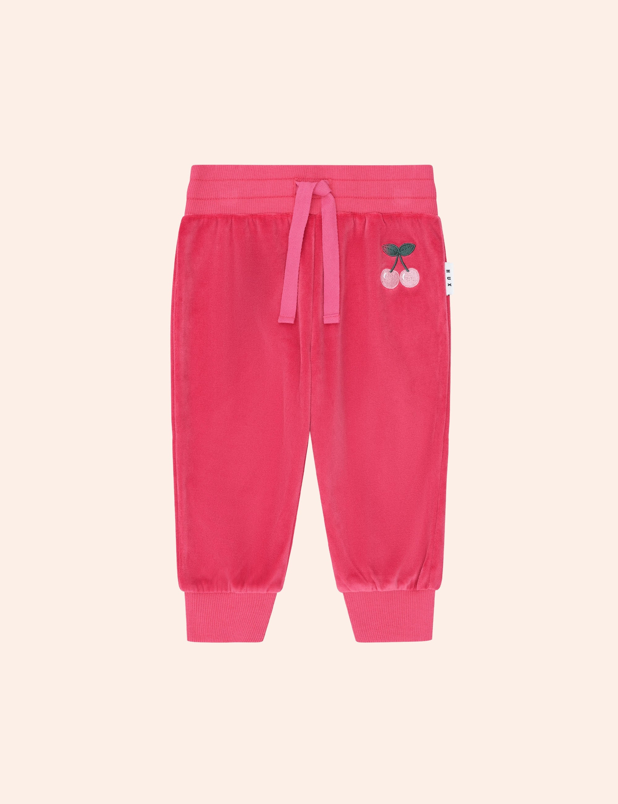 Very Cherry Velour Trackpant PANT Huxbaby