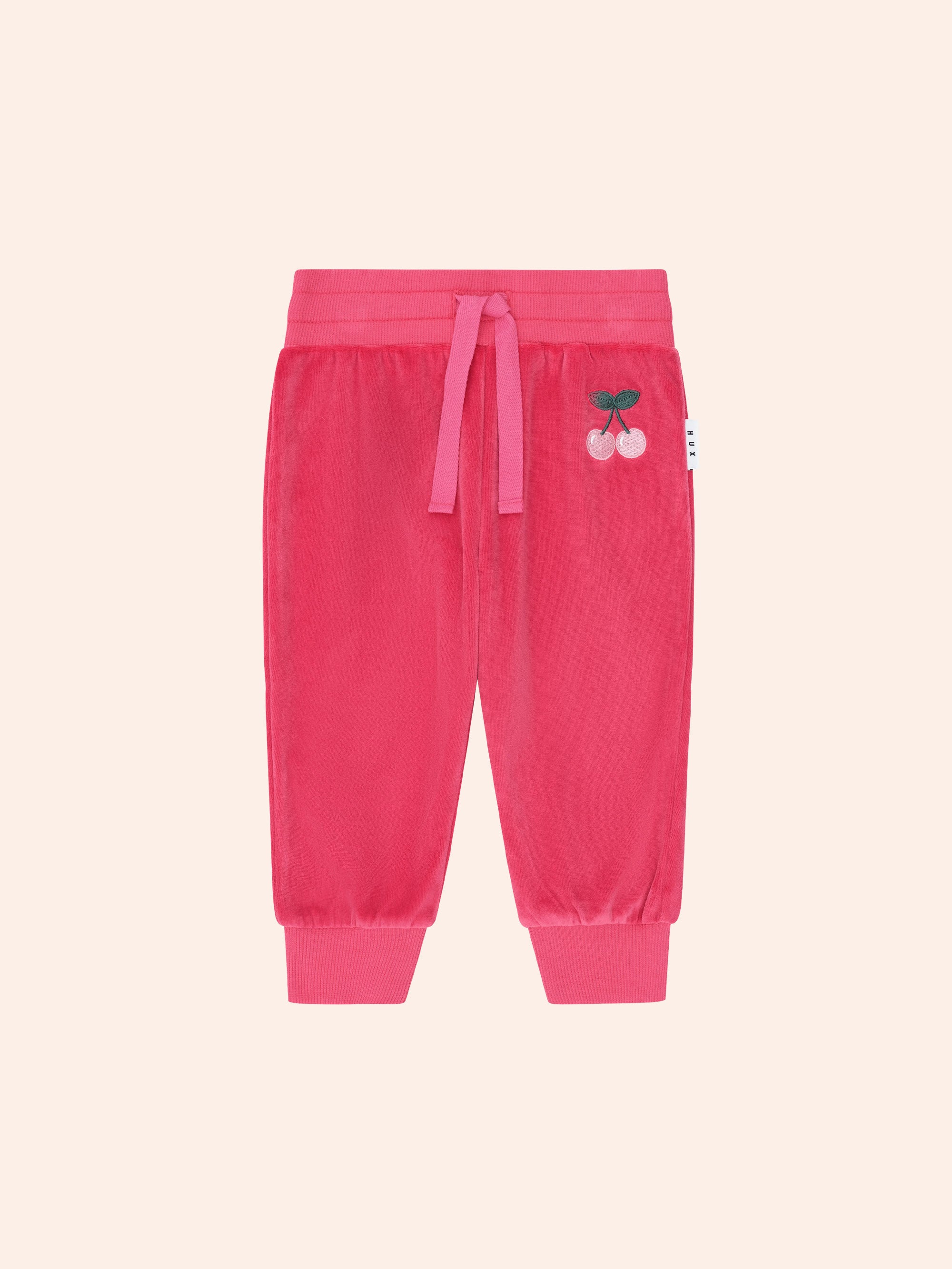 Very Cherry Velour Trackpant PANT Huxbaby