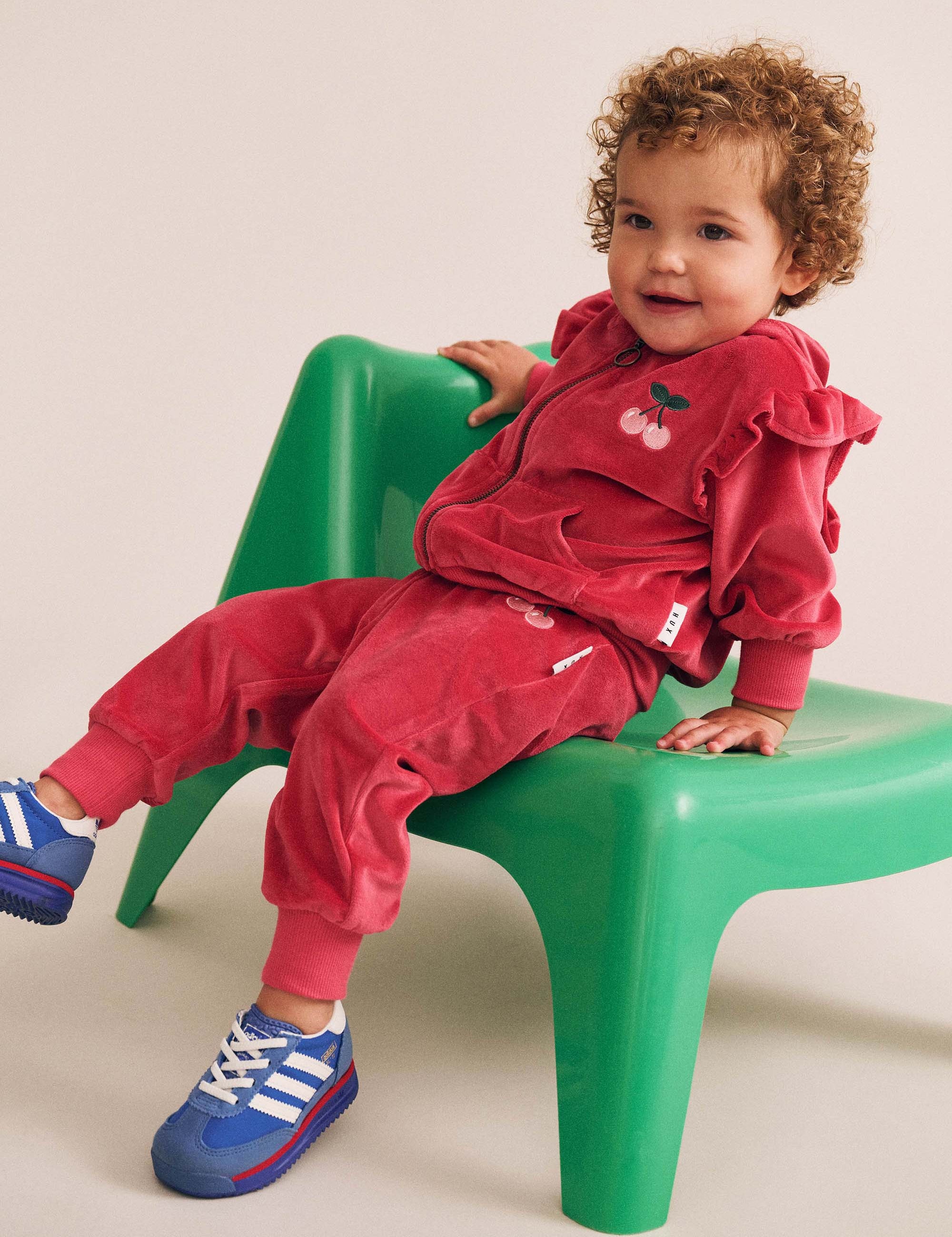 Very Cherry Velour Trackpant PANT Huxbaby