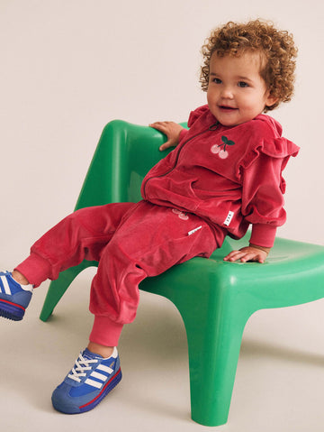 Very Cherry Velour Trackpant PANT Huxbaby