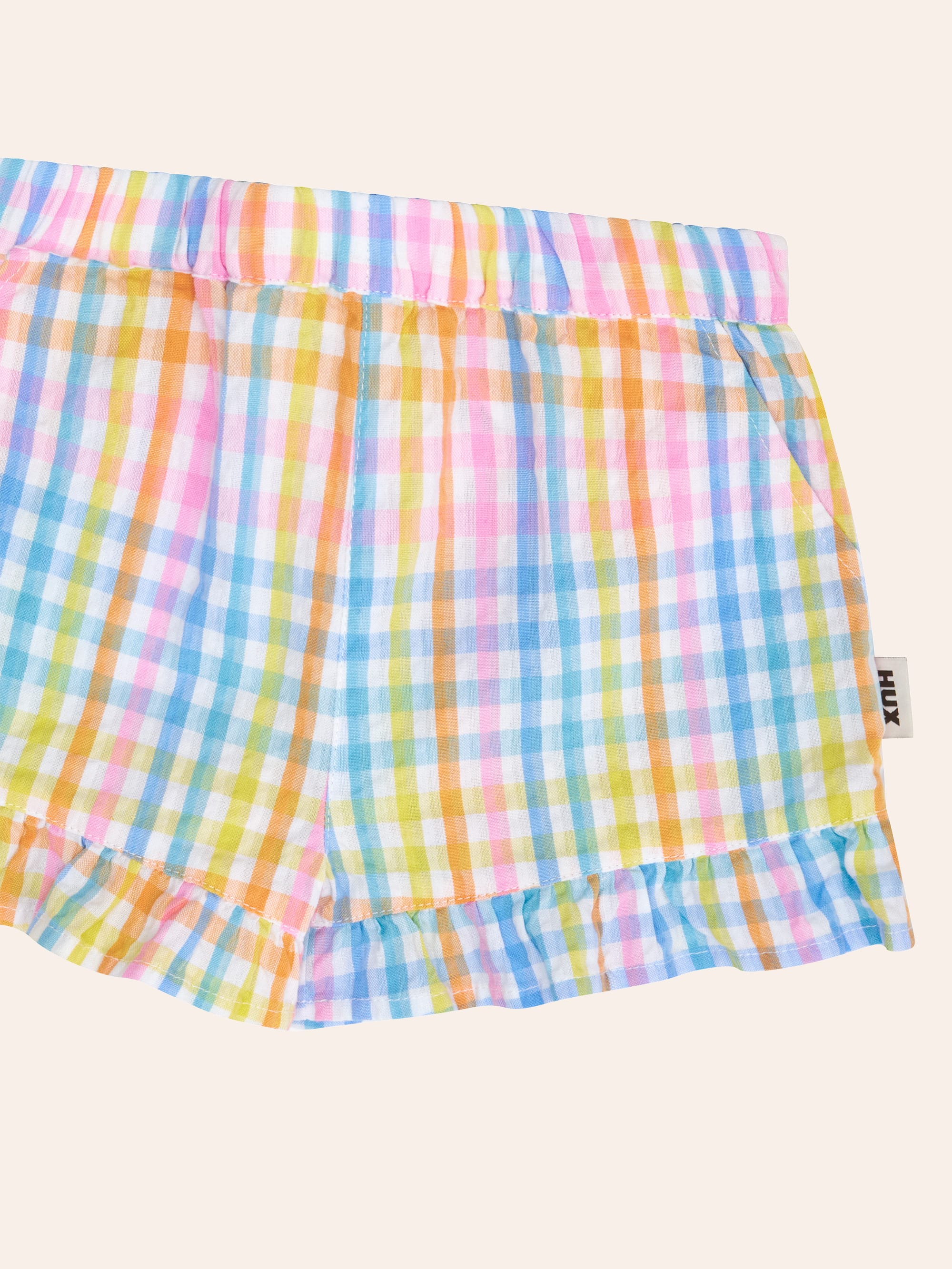 Rainbow Check Lace Frill Skort SHORT Huxbaby Shopify