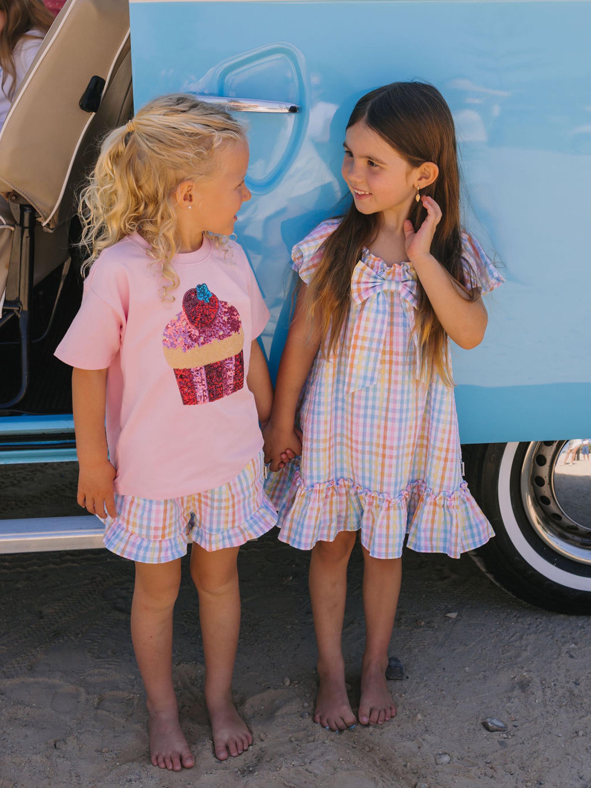 Rainbow Check Lace Frill Skort SHORT Huxbaby Shopify