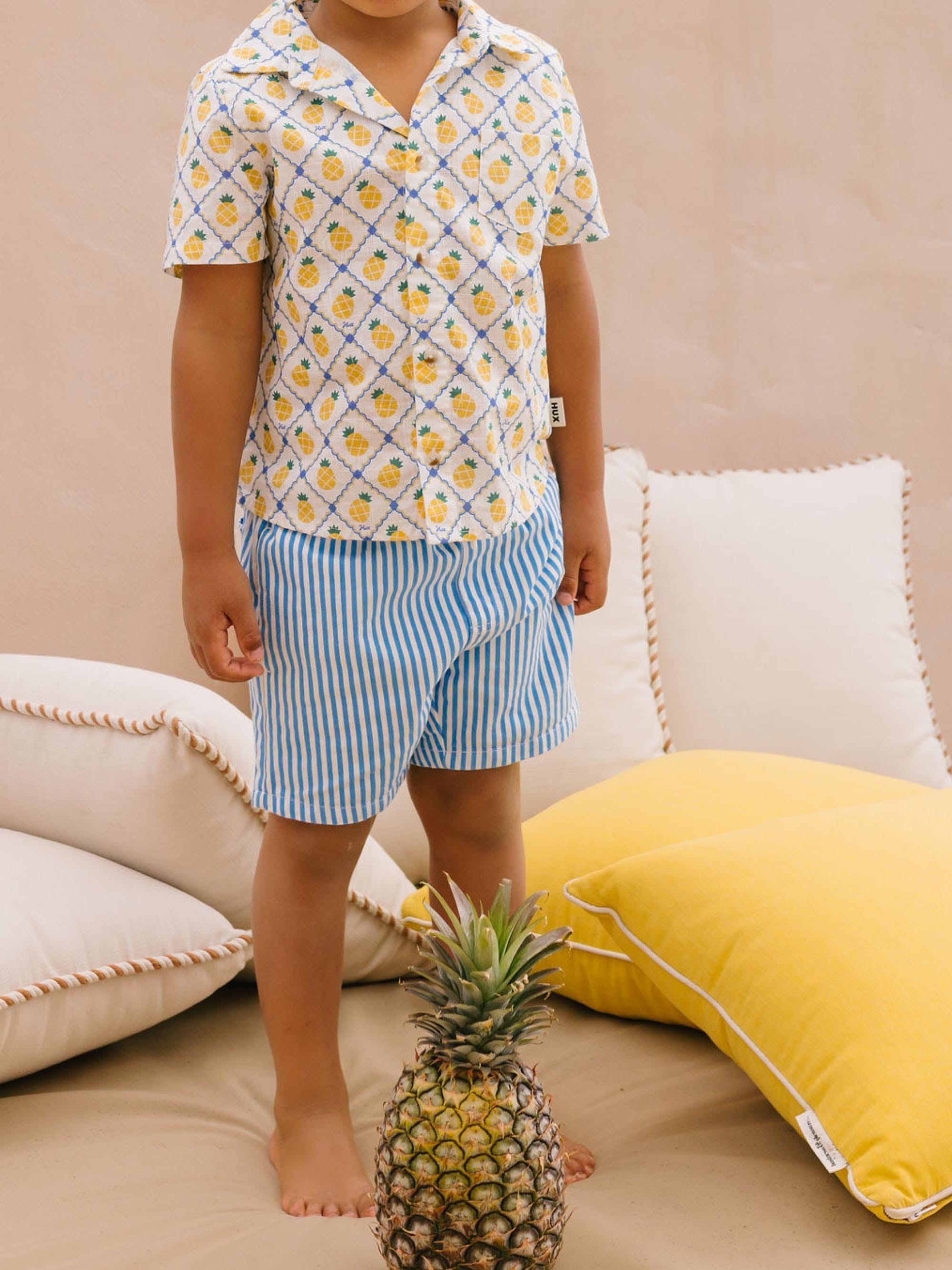 Aqua Beach Stripe Short SHORT Huxbaby Shopify