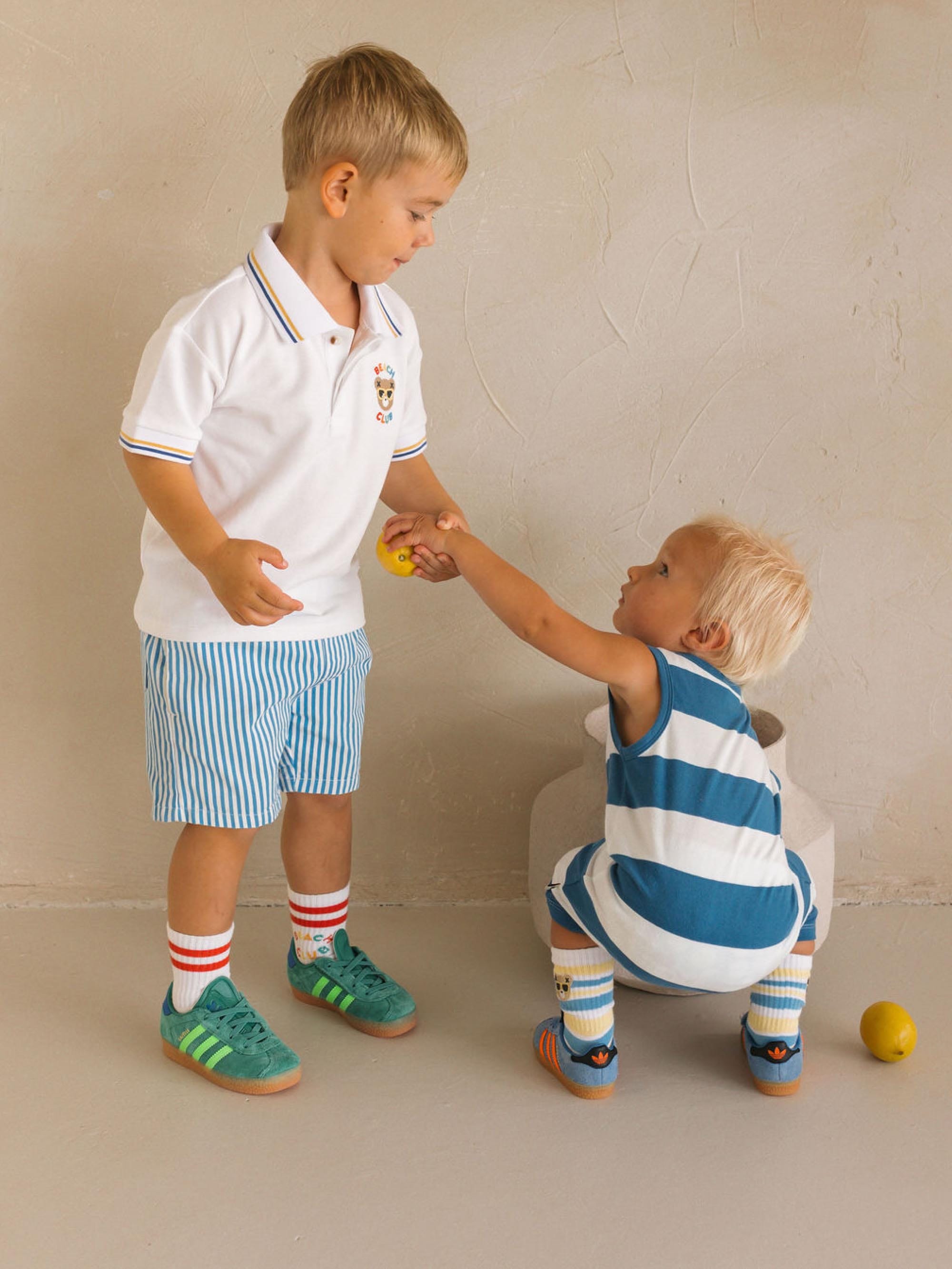 Aqua Beach Stripe Short SHORT Huxbaby Shopify