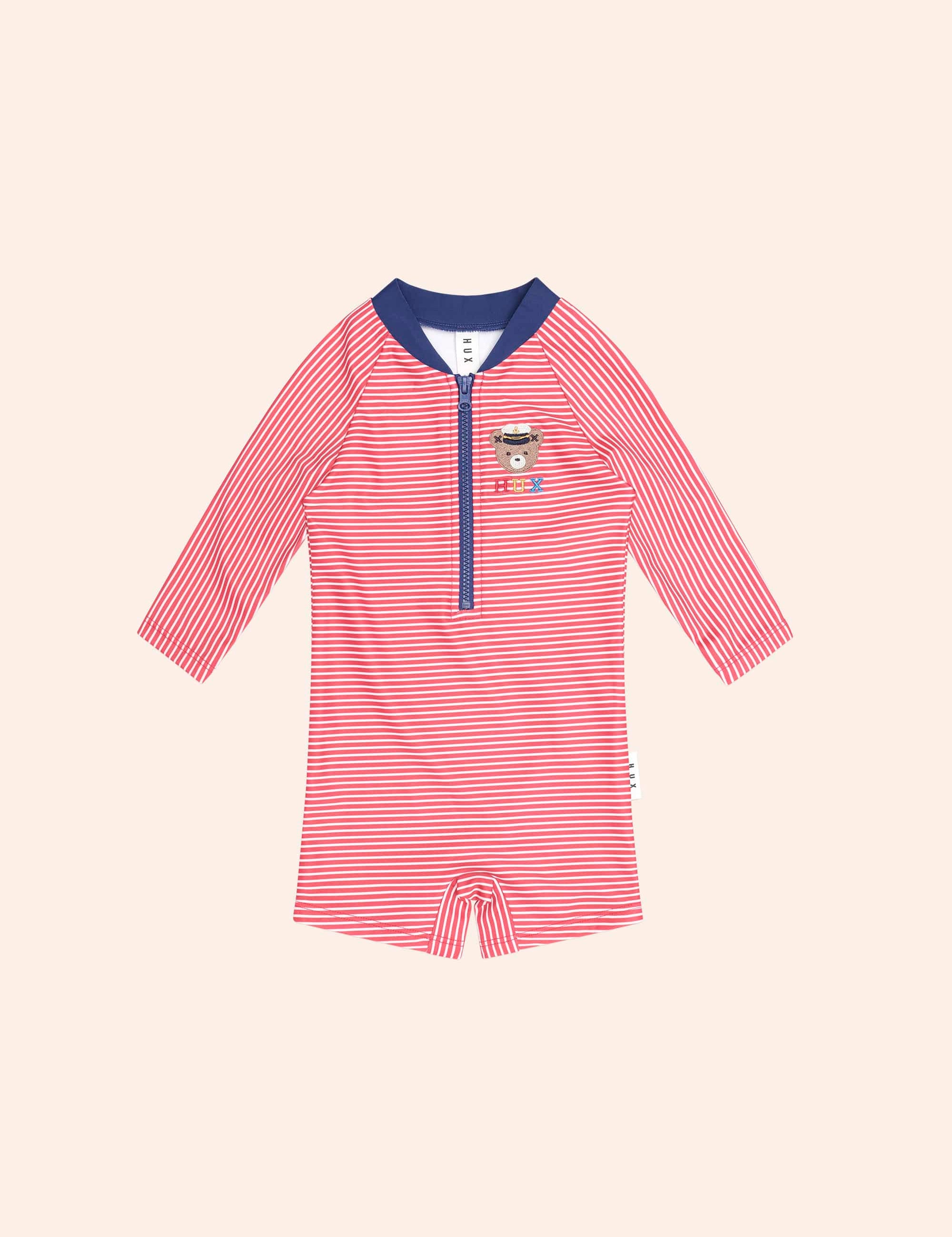 Red Stripe Hux Rashsuit SWIMWEAR Huxbaby Shopify
