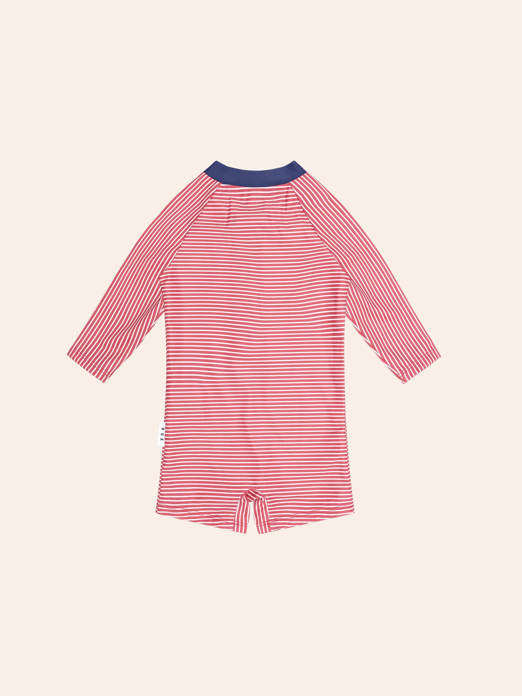 Huxbaby Shopify SWIMWEAR Red Stripe Hux Rashsuit