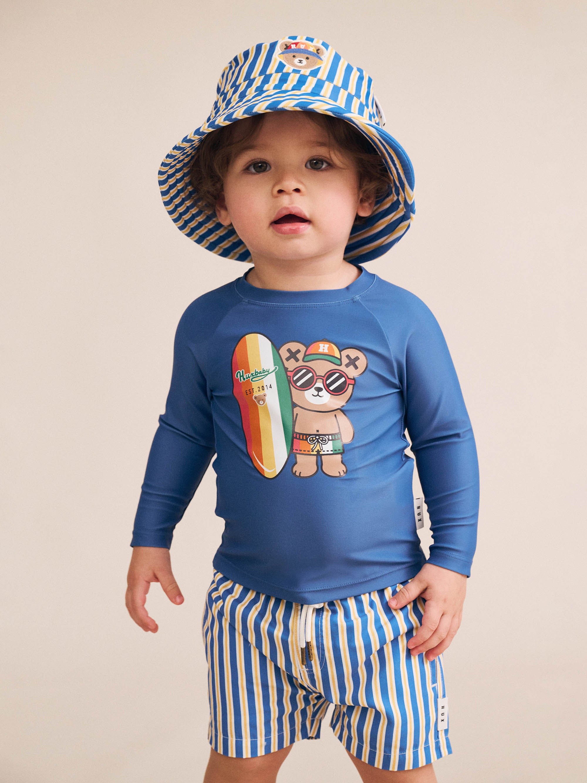 Collegiate Stripe Boardshort SHORT Huxbaby