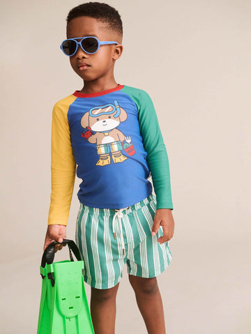 Beach Puppy Colour Block Rashie SWIMWEAR Huxbaby Shopify