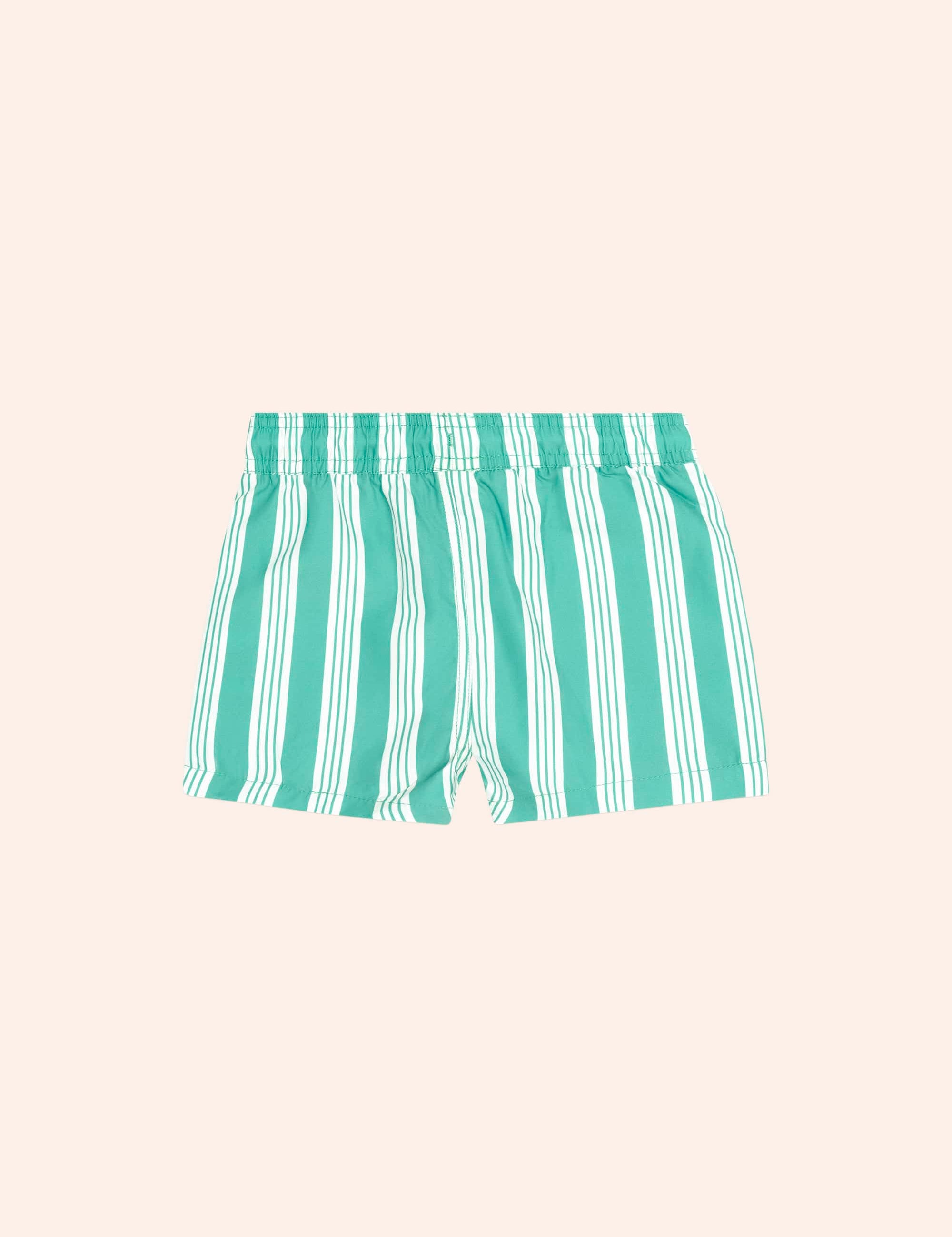 Vintage Green Stripe Boardshort SWIMWEAR Huxbaby Shopify