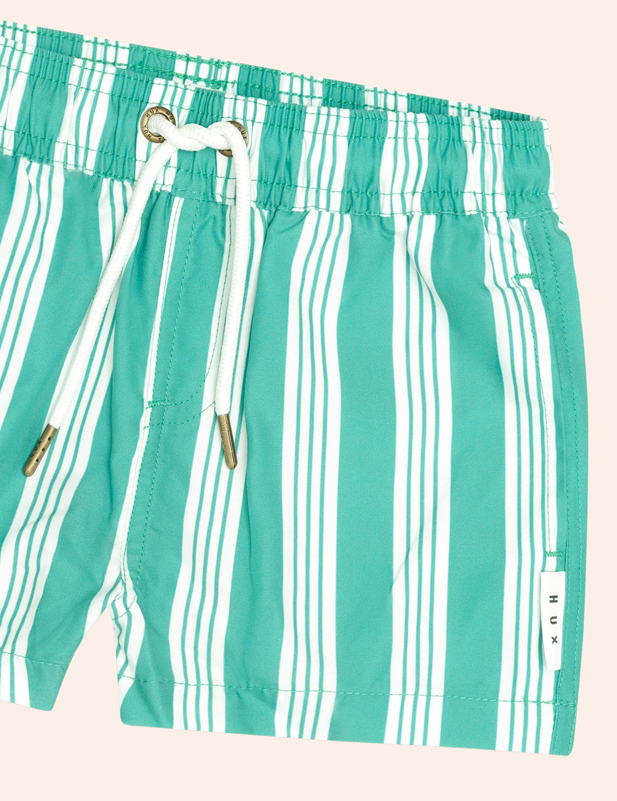 Vintage Green Stripe Boardshort SWIMWEAR Huxbaby Shopify