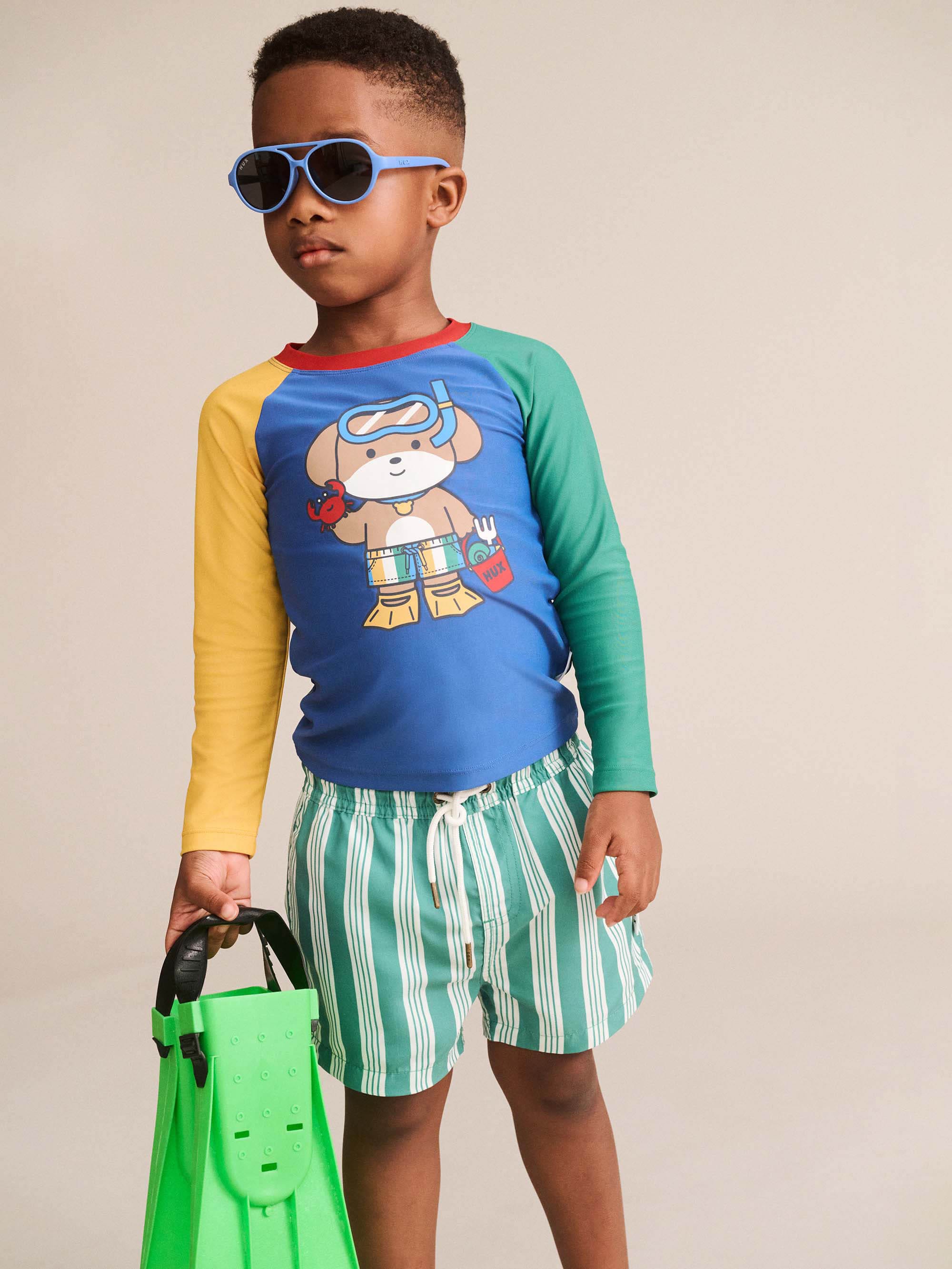 Vintage Green Stripe Boardshort SWIMWEAR Huxbaby Shopify