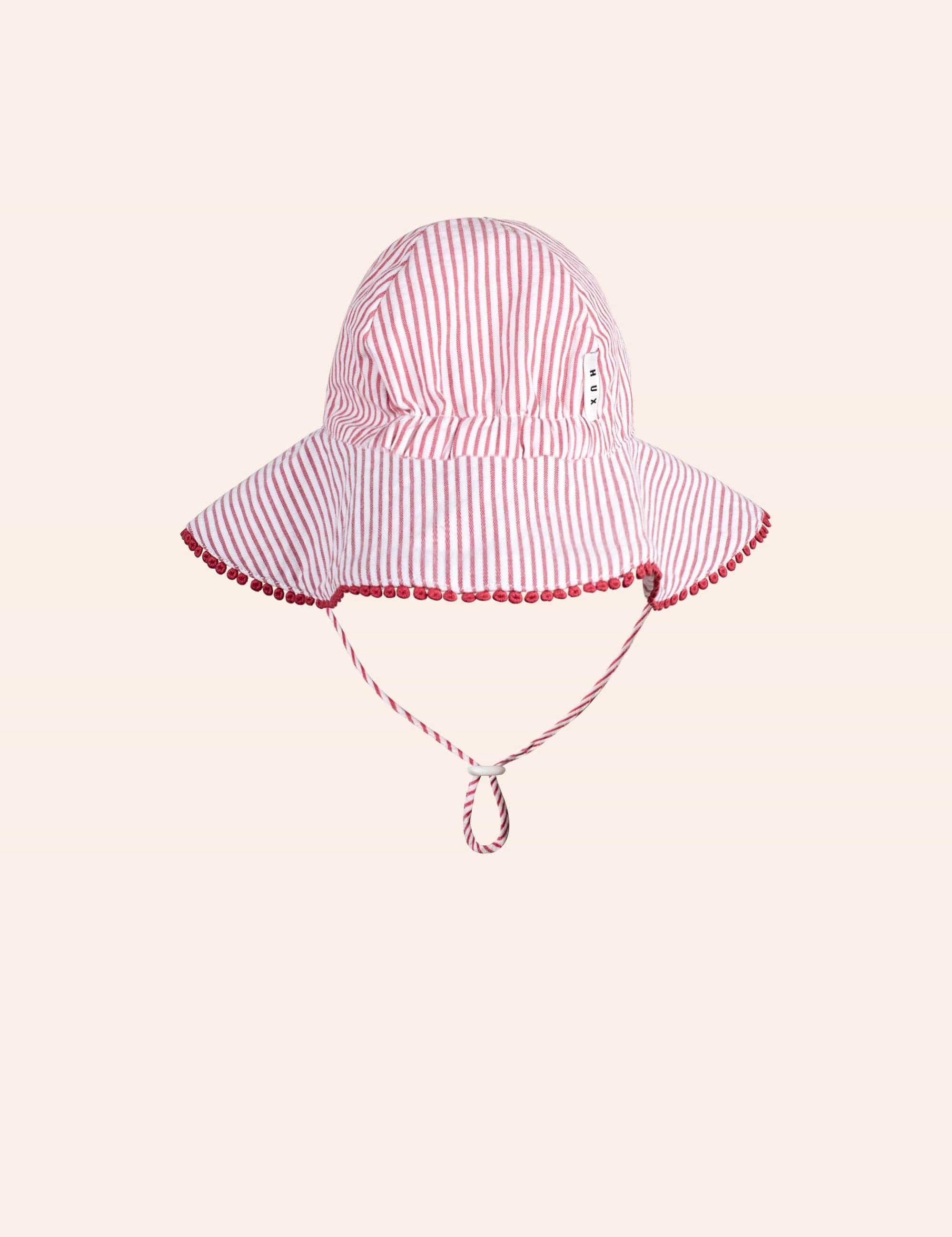 Frilly Sunhat Cherry Pie Stripe ACCESSORIES Huxbaby