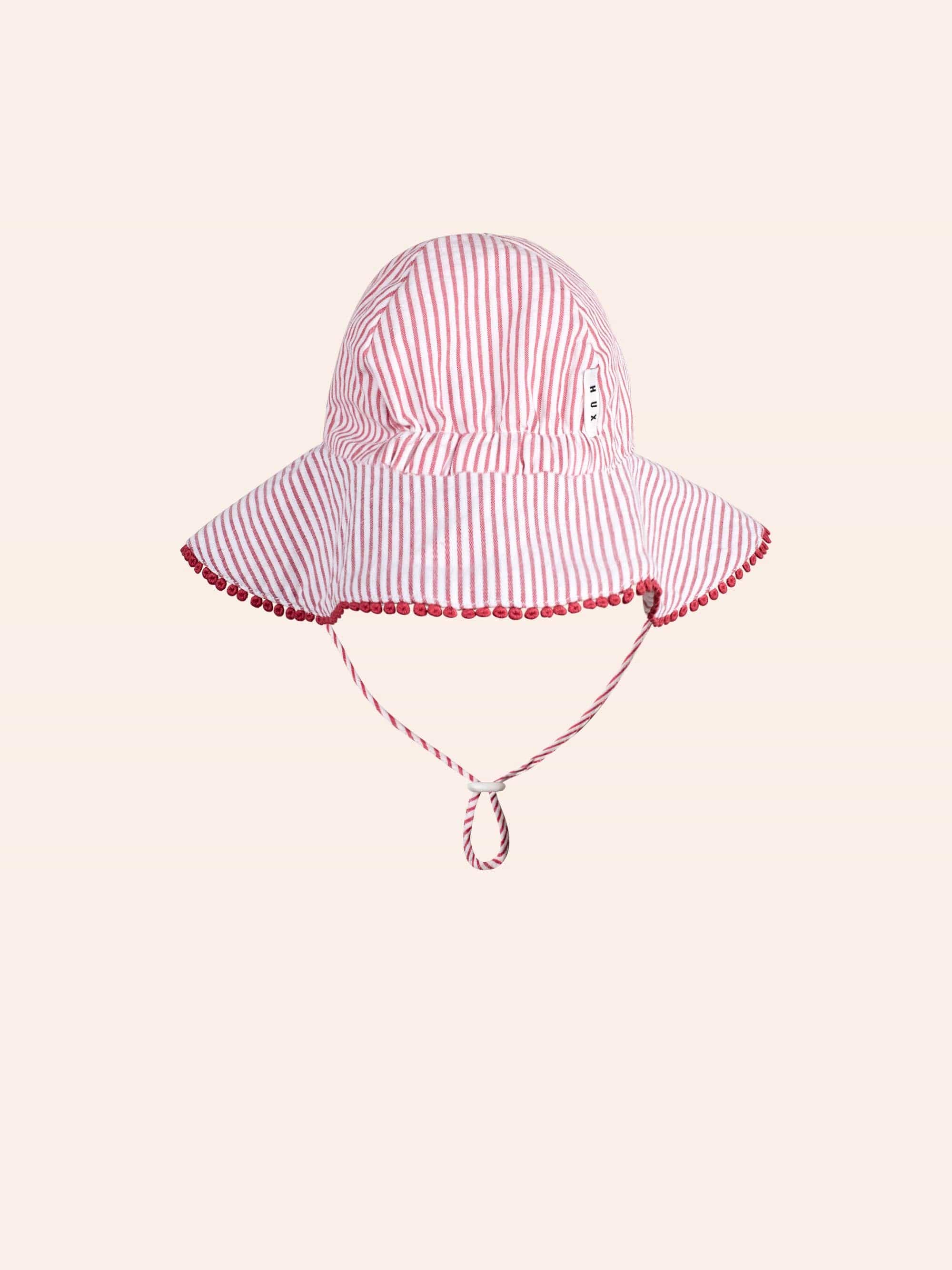Frilly Sunhat Cherry Pie Stripe ACCESSORIES Huxbaby