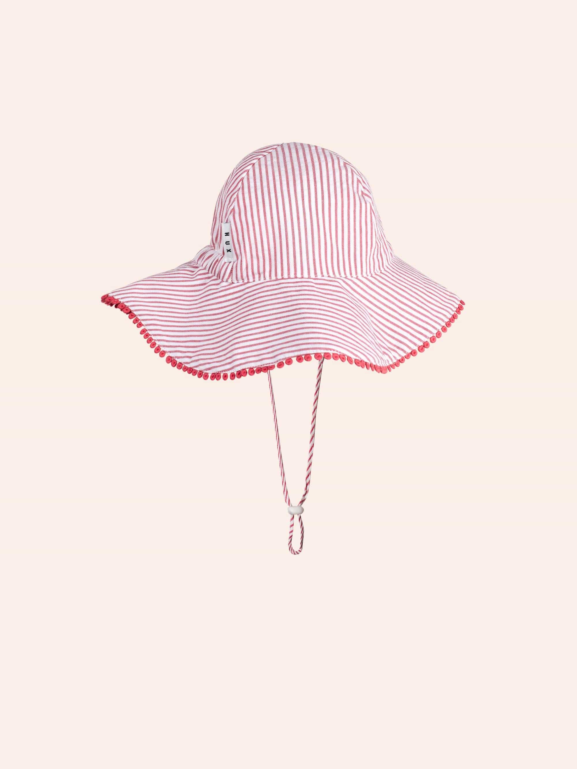 Frilly Sunhat Cherry Pie Stripe ACCESSORIES Huxbaby