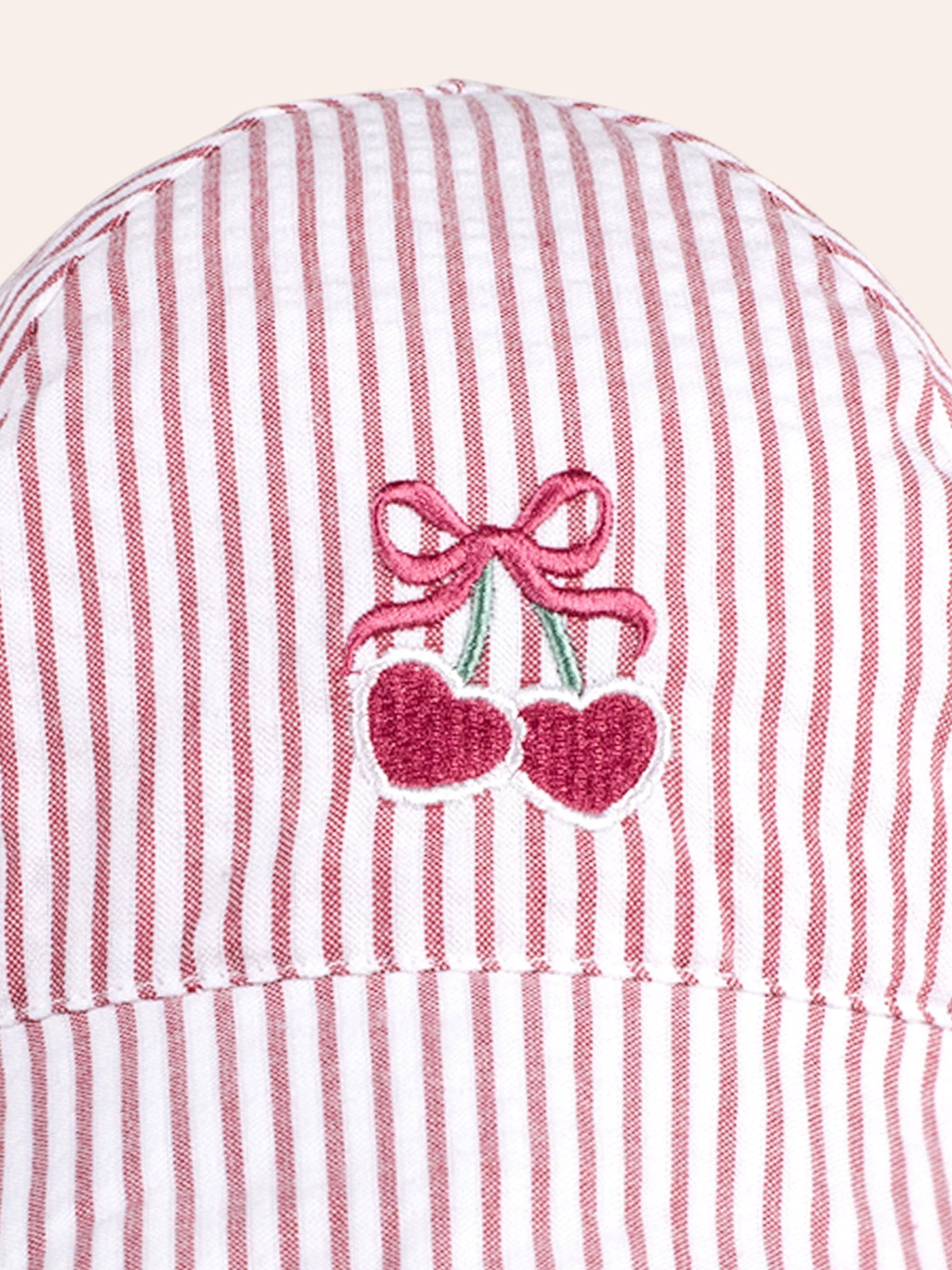 Frilly Sunhat Cherry Pie Stripe ACCESSORIES Huxbaby