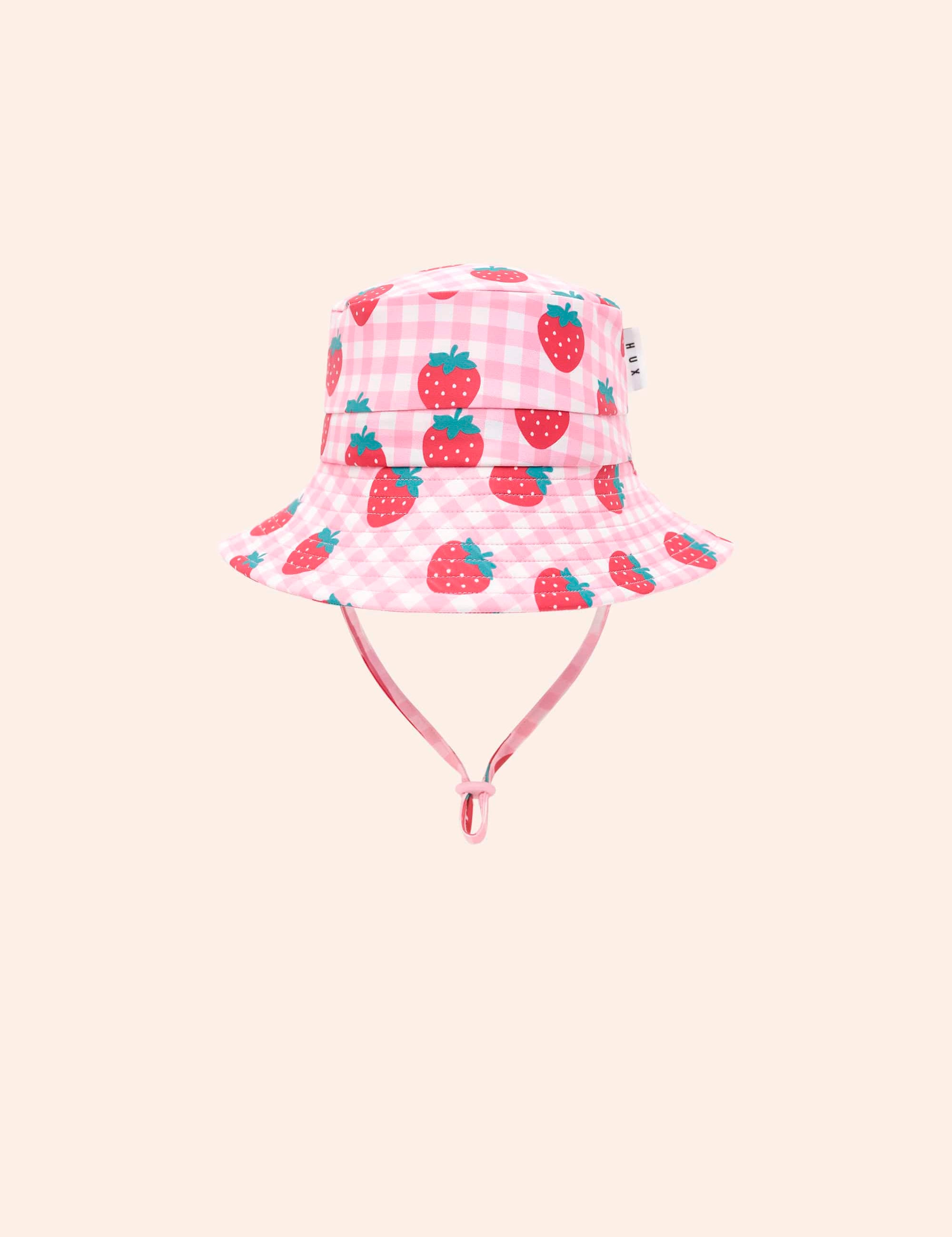 Strawberry Check Swimhat SWIMWEAR Huxbaby Shopify