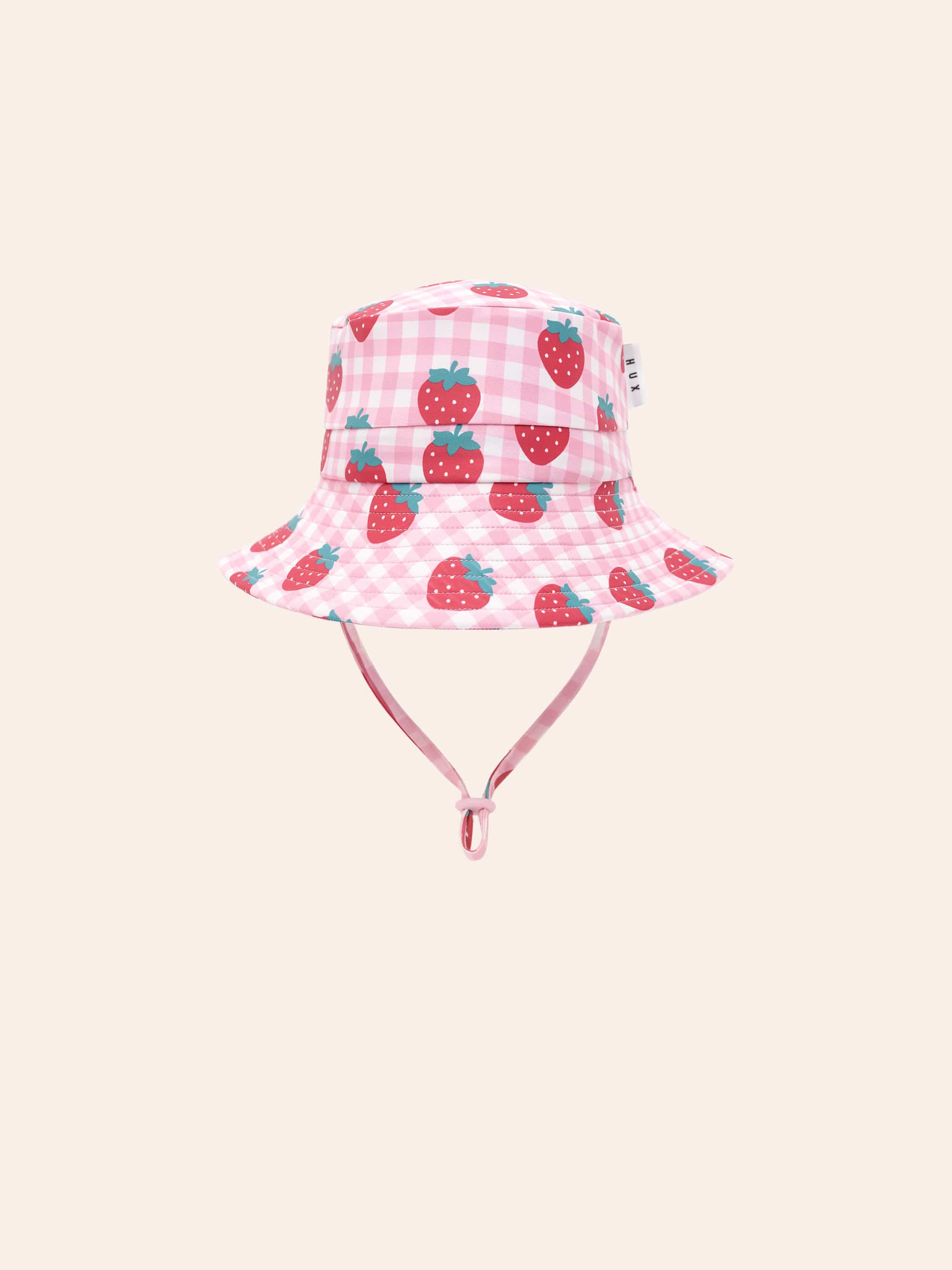 Strawberry Check Swimhat SWIMWEAR Huxbaby Shopify