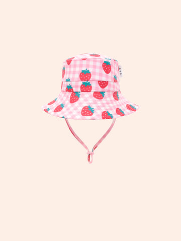 Strawberry Check Swimhat SWIMWEAR Huxbaby Shopify