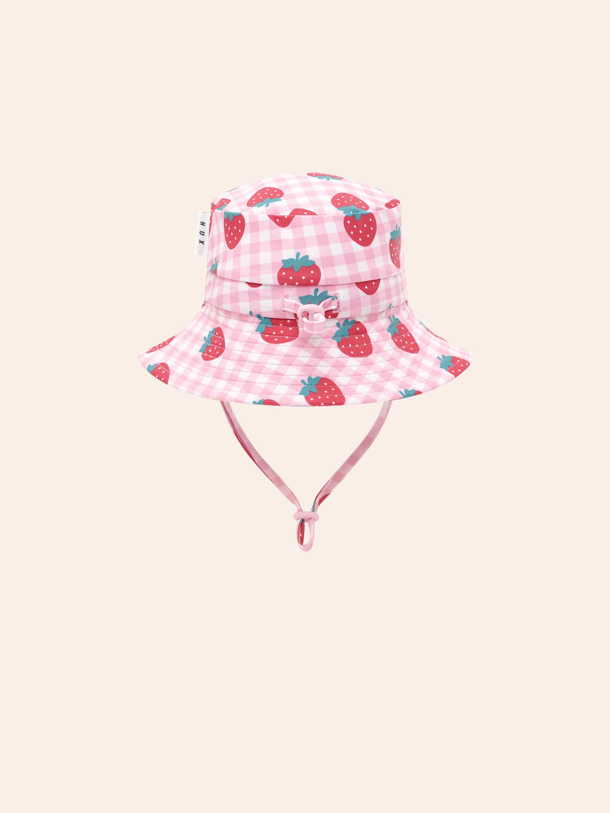 Strawberry Check Swimhat SWIMWEAR Huxbaby Shopify