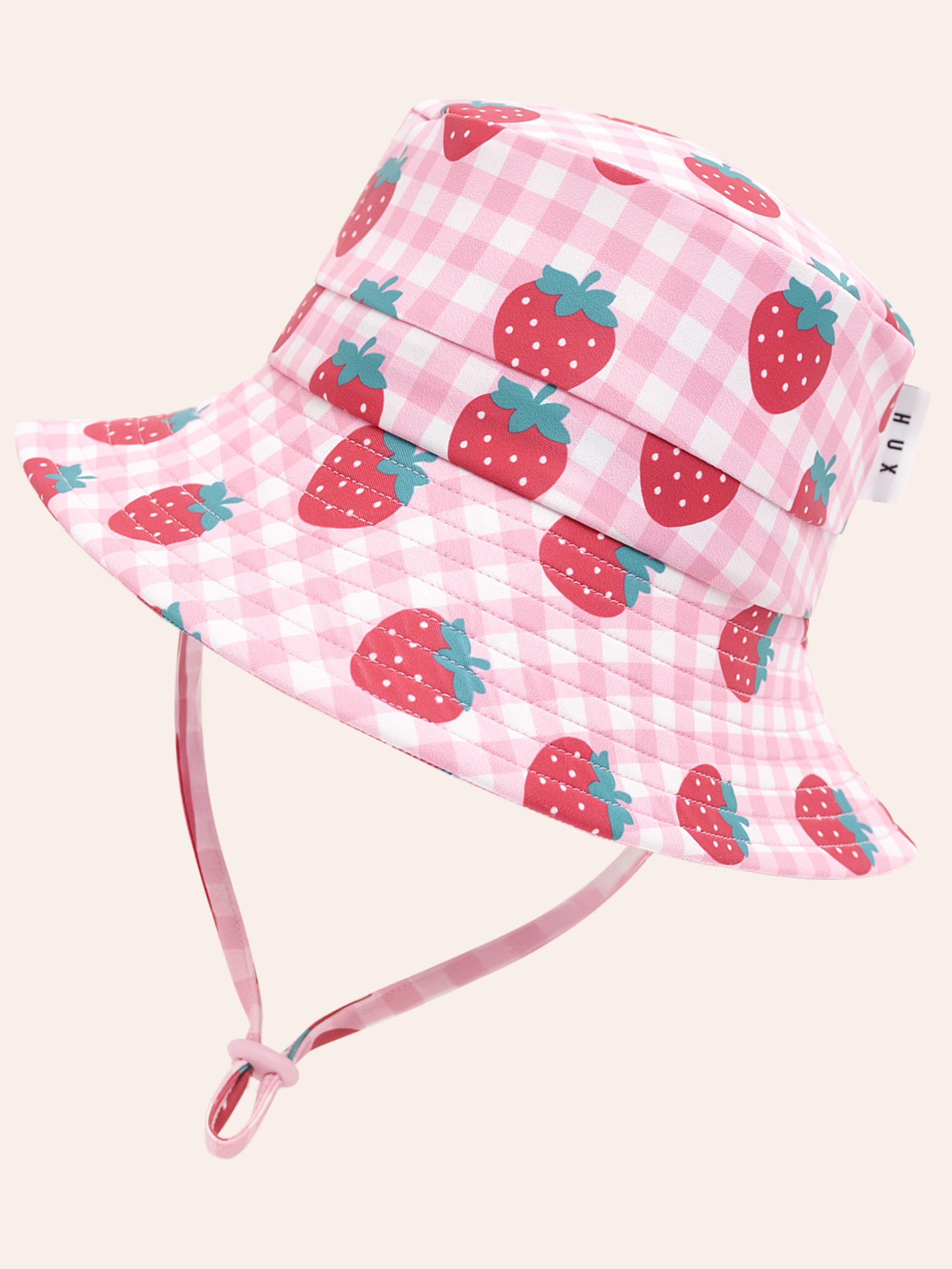 Strawberry Check Swimhat SWIMWEAR Huxbaby Shopify