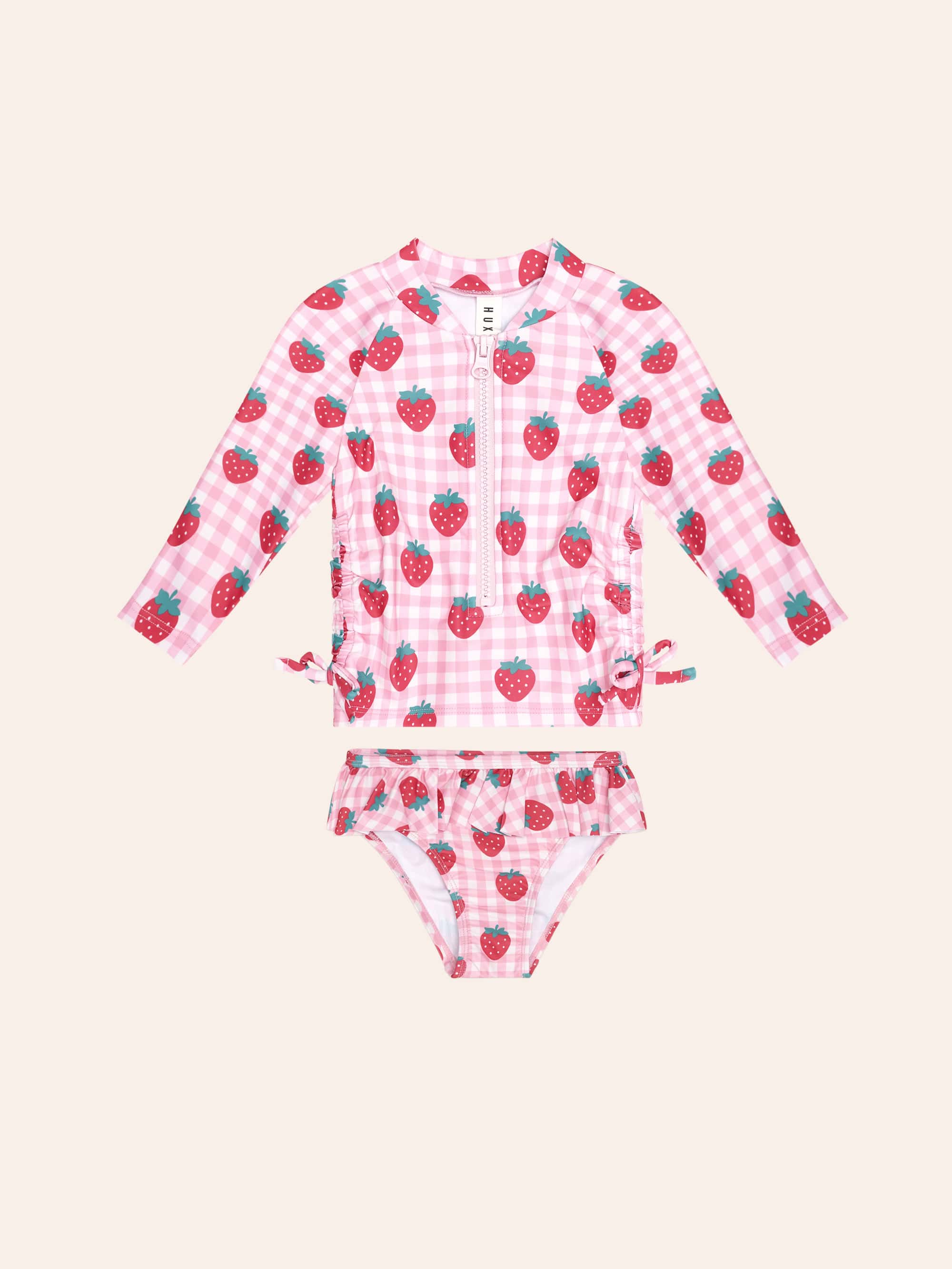 Strawberry Check 2Pc Swim Set SWIMWEAR Huxbaby Shopify