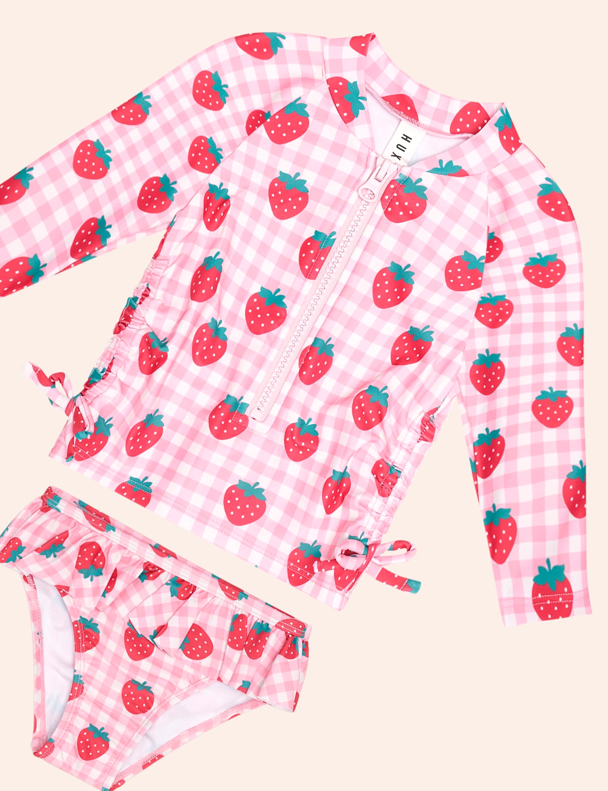 Strawberry Check 2Pc Swim Set SWIMWEAR Huxbaby Shopify
