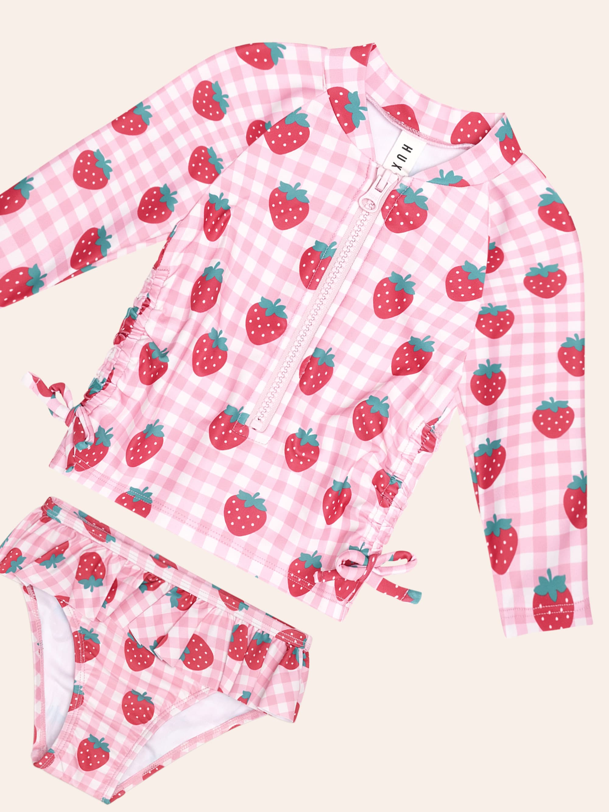 Strawberry Check 2Pc Swim Set SWIMWEAR Huxbaby Shopify