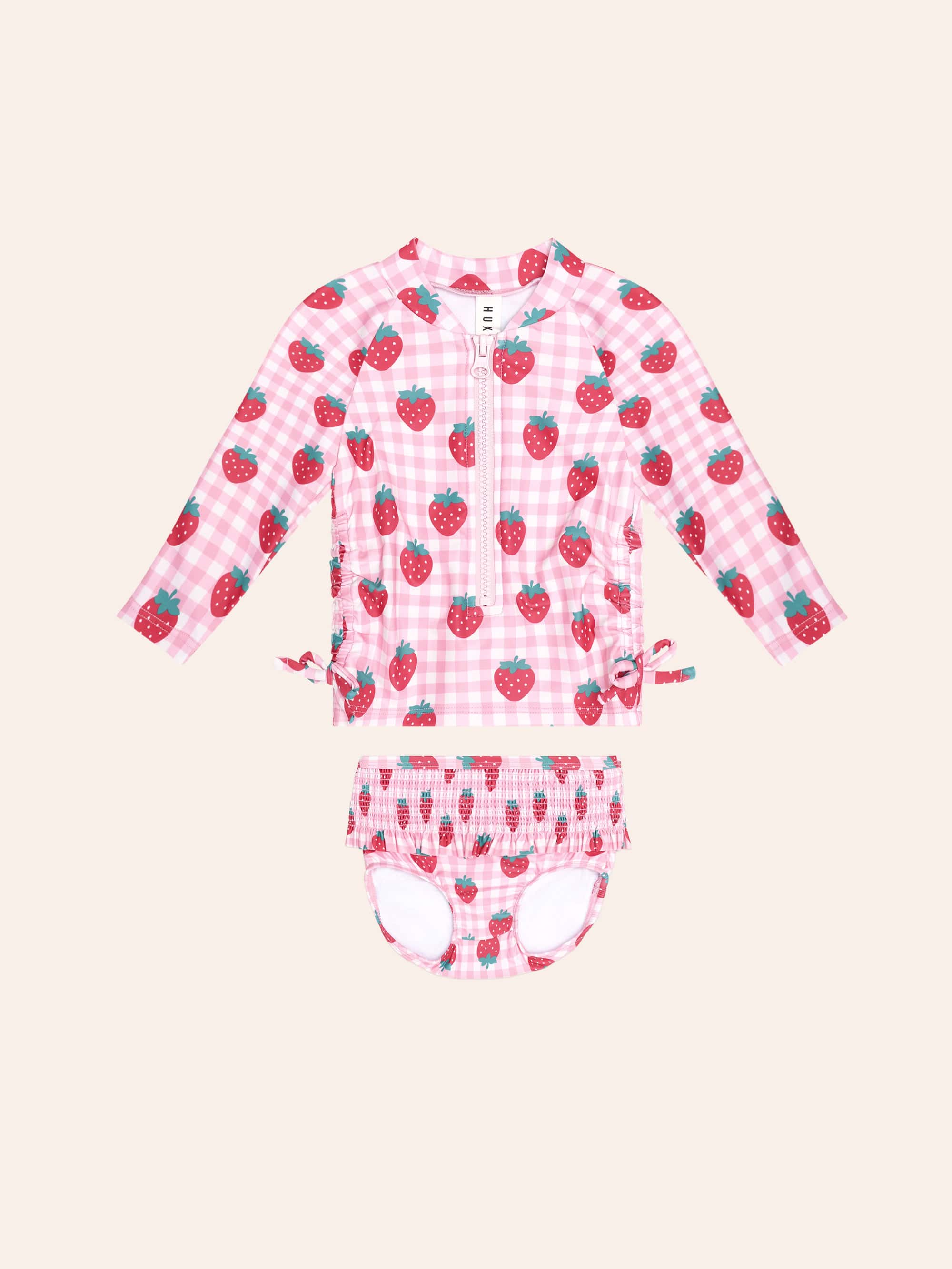 Strawberry Check 2Pc Swim Set SWIMWEAR Huxbaby Shopify
