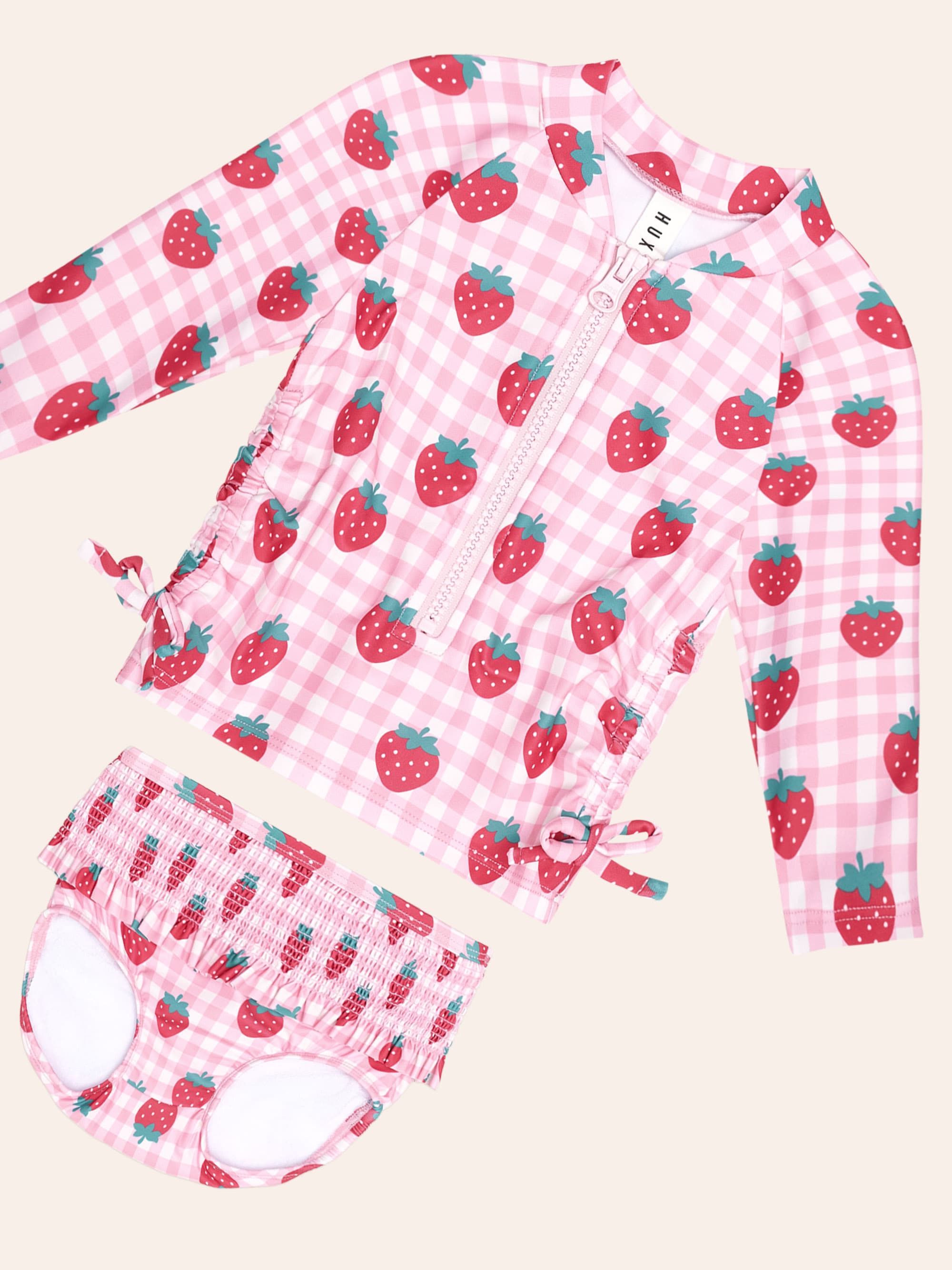 Strawberry Check 2Pc Swim Set SWIMWEAR Huxbaby Shopify