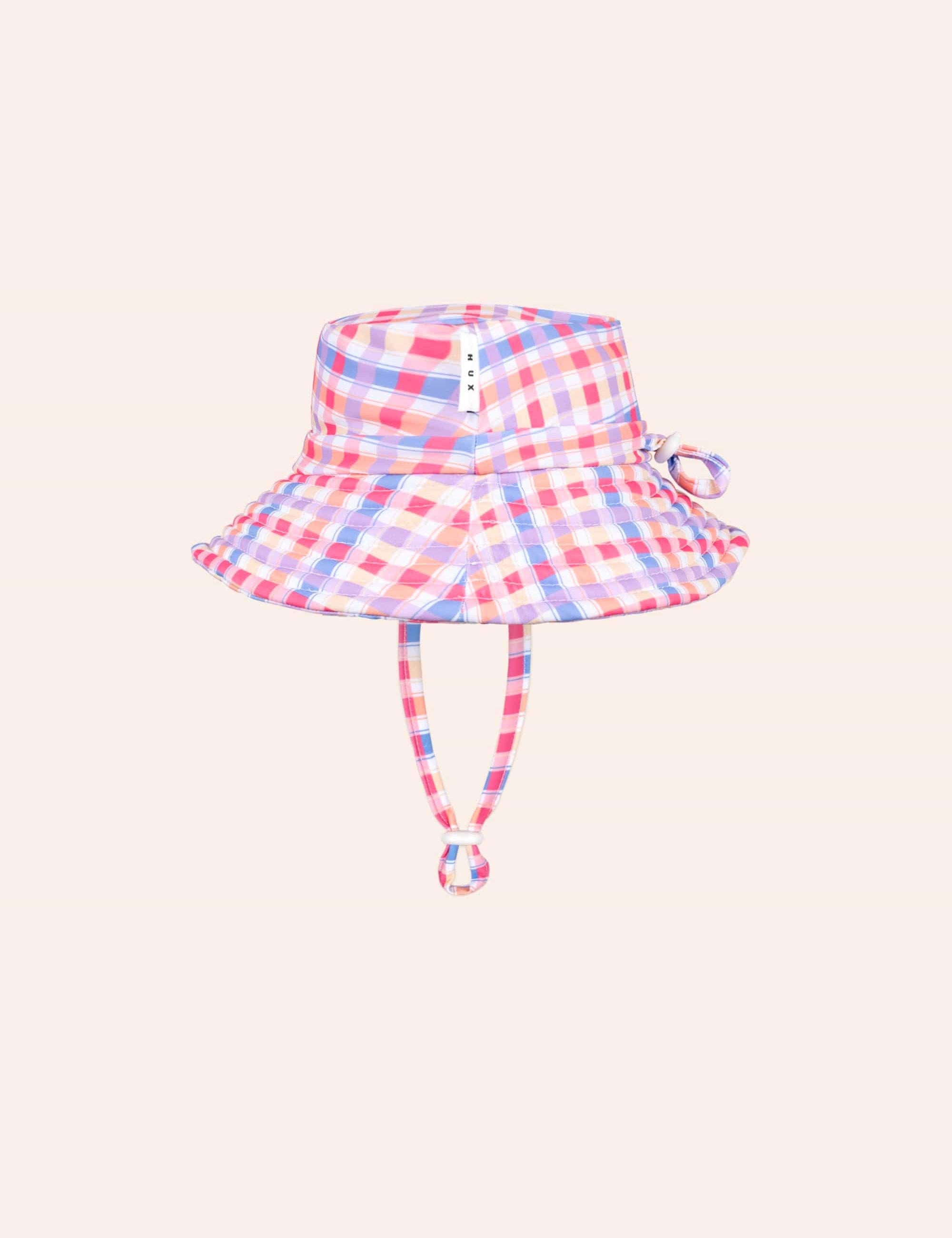 Rainbow Check Swim Hat ACCESSORIES Huxbaby