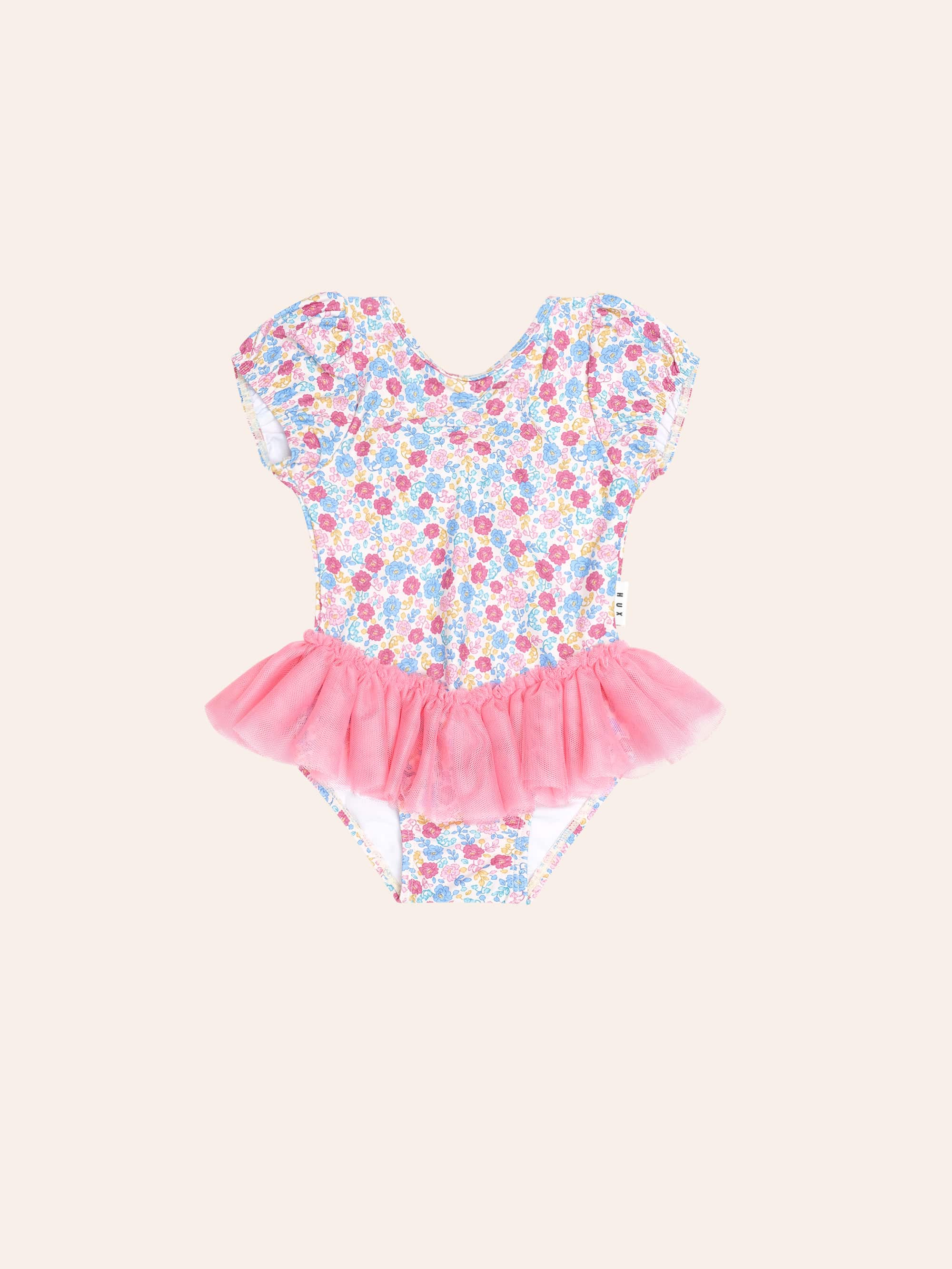Huxbaby Shopify SWIMWEAR Vintage Floral Peplum Swimsuit