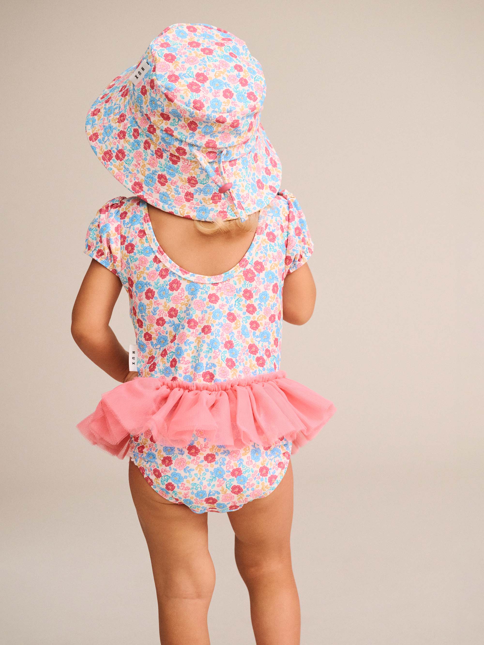 Huxbaby Shopify SWIMWEAR Vintage Floral Peplum Swimsuit