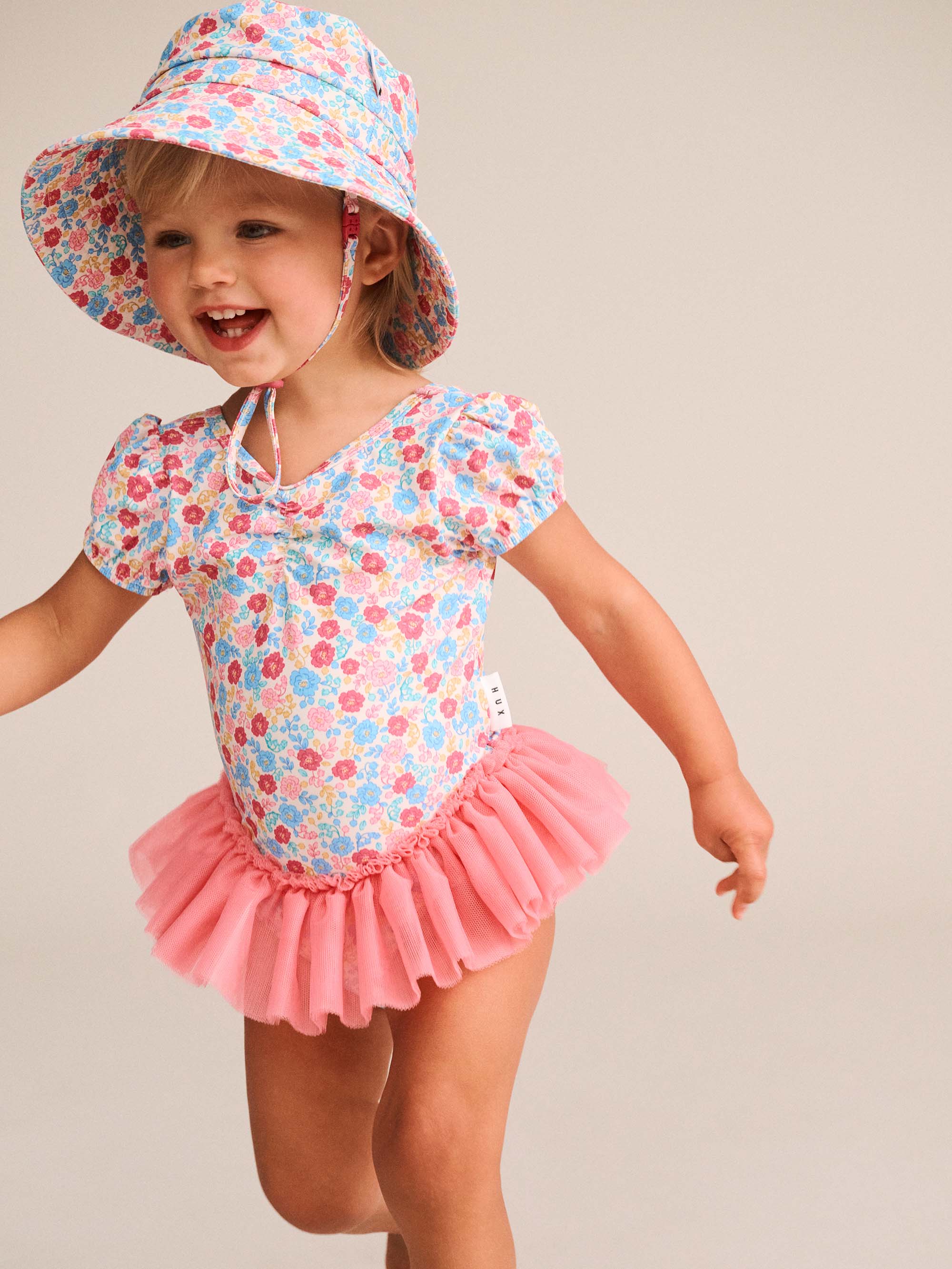 Huxbaby Shopify SWIMWEAR Vintage Floral Peplum Swimsuit