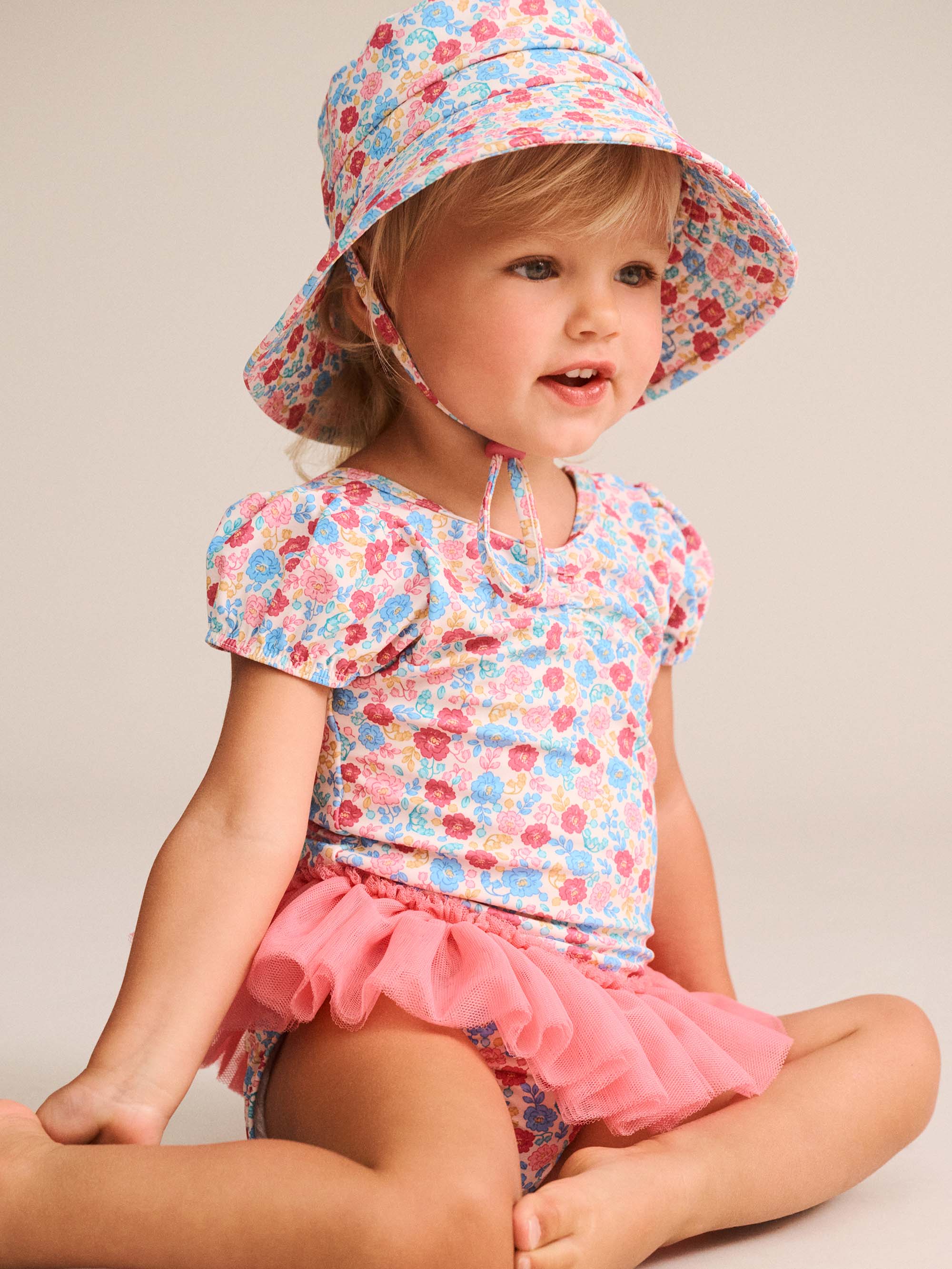 Huxbaby Shopify SWIMWEAR Vintage Floral Peplum Swimsuit