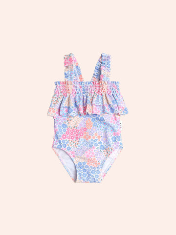 Shirred Swimsuit Floral Bloom SWIMWEAR Huxbaby