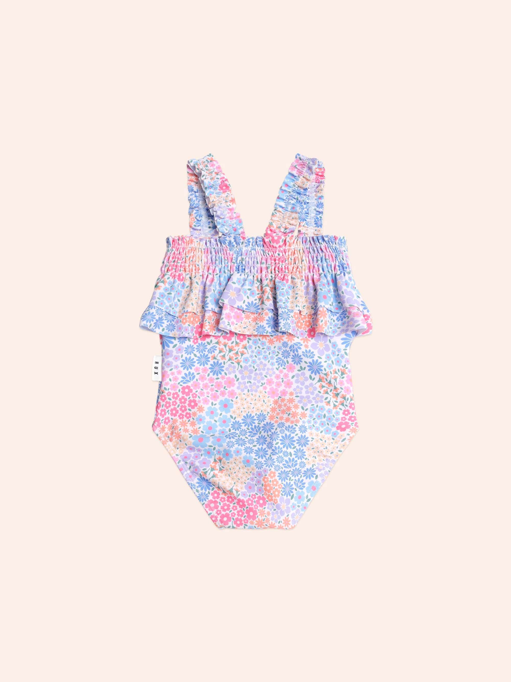 Shirred Swimsuit Floral Bloom SWIMWEAR Huxbaby