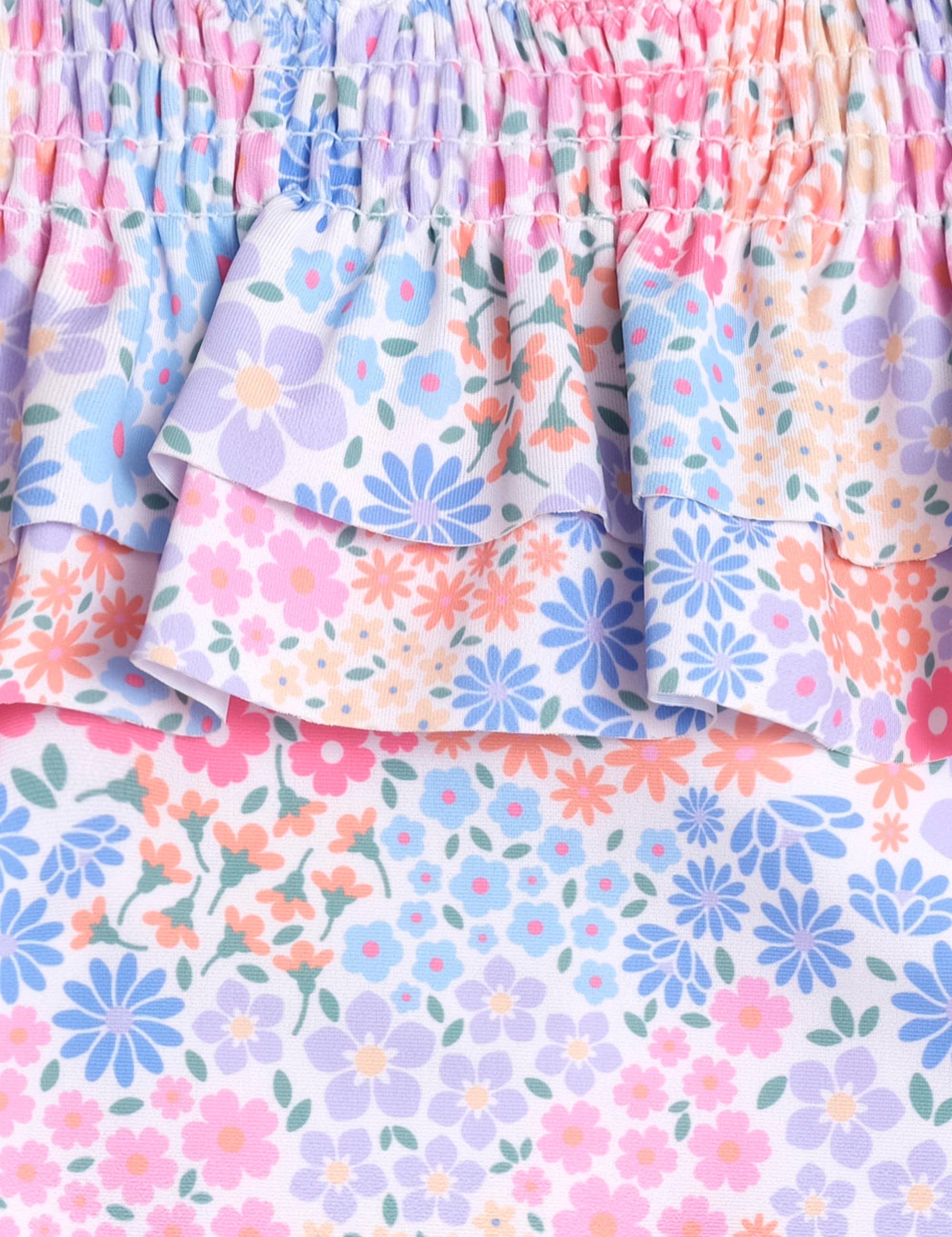 Shirred Swimsuit Floral Bloom SWIMWEAR Huxbaby