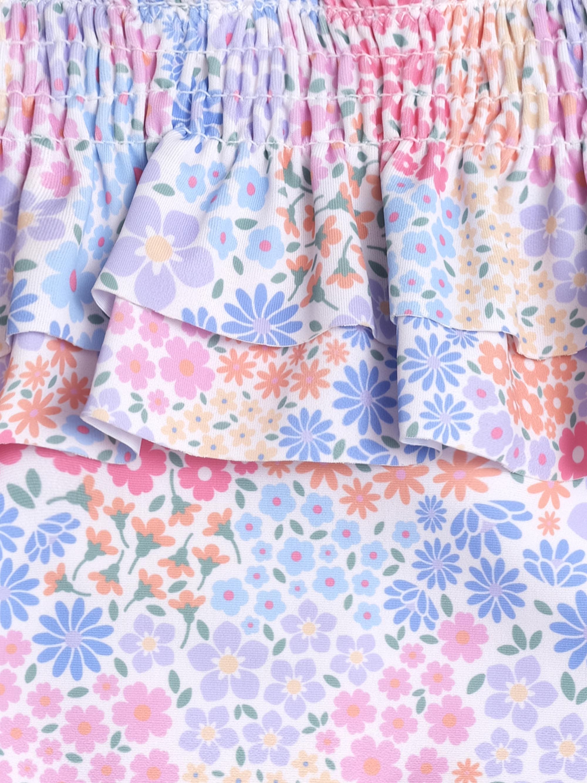 Shirred Swimsuit Floral Bloom SWIMWEAR Huxbaby