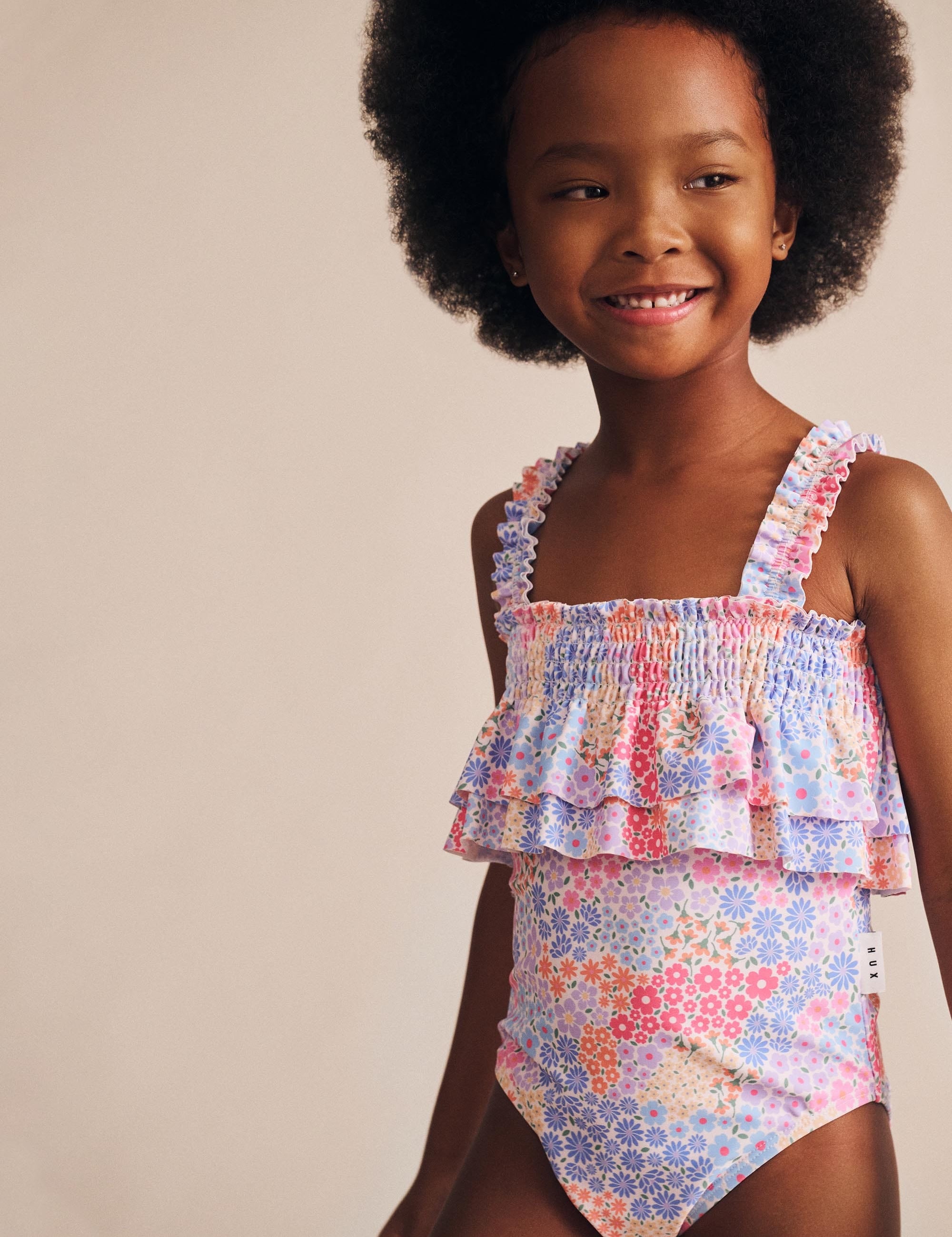 Shirred Swimsuit Floral Bloom SWIMWEAR Huxbaby