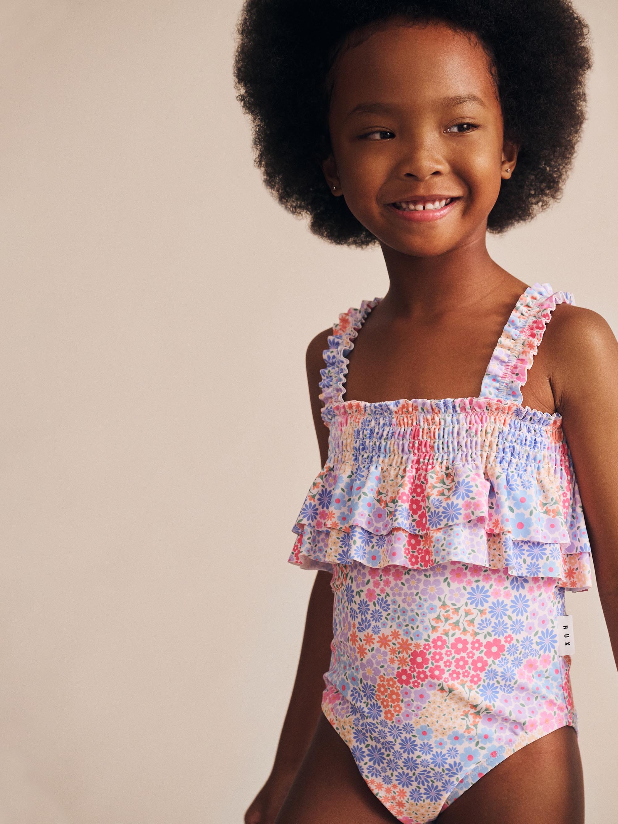 Shirred Swimsuit Floral Bloom SWIMWEAR Huxbaby