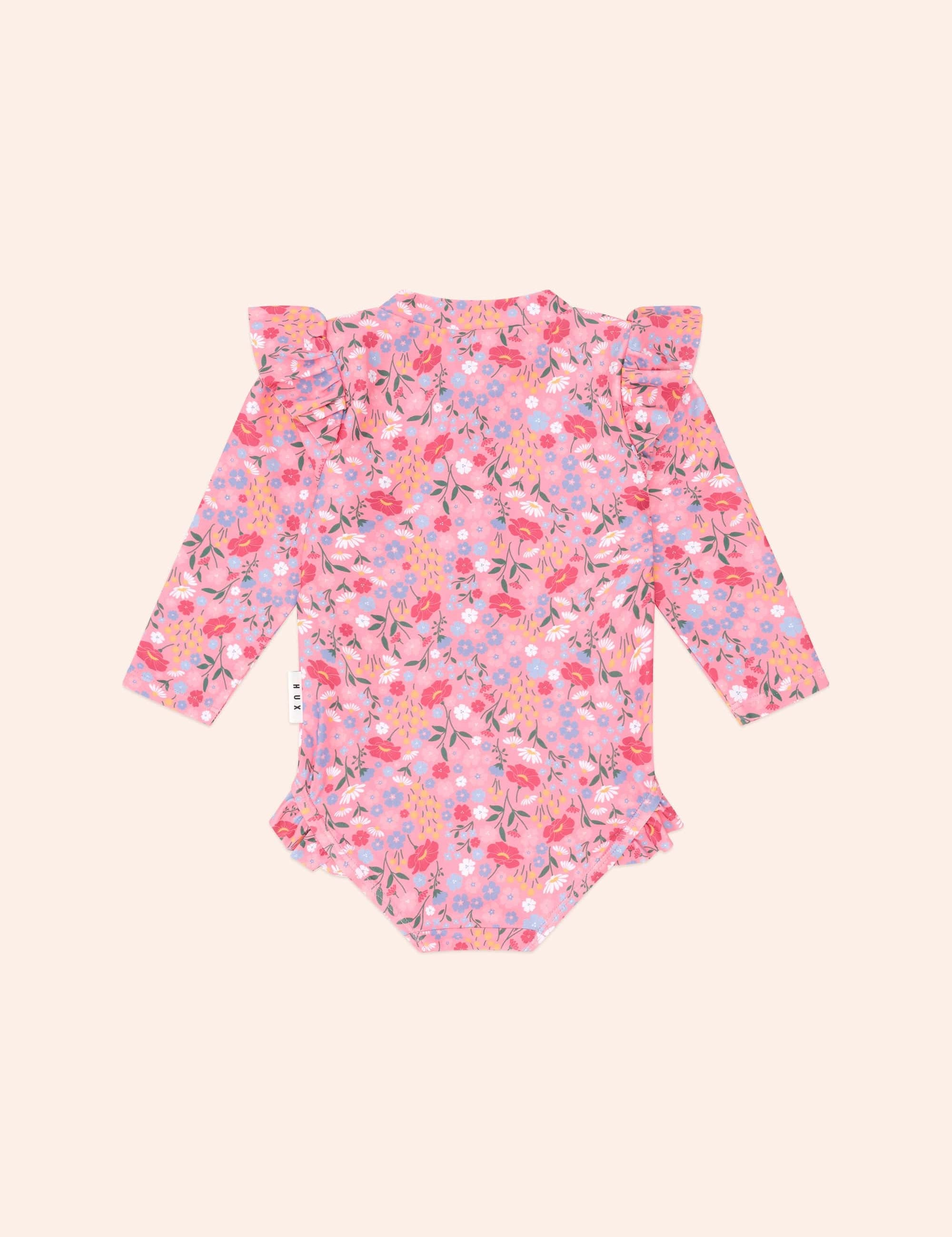 Vintage Floral Frill Swimsuit SWIMWEAR Huxbaby