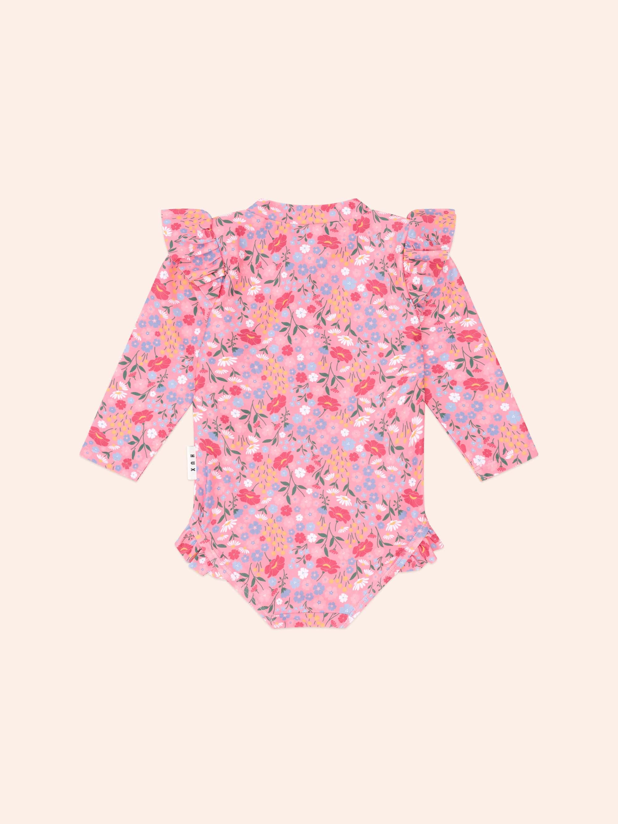 Vintage Floral Frill Swimsuit SWIMWEAR Huxbaby