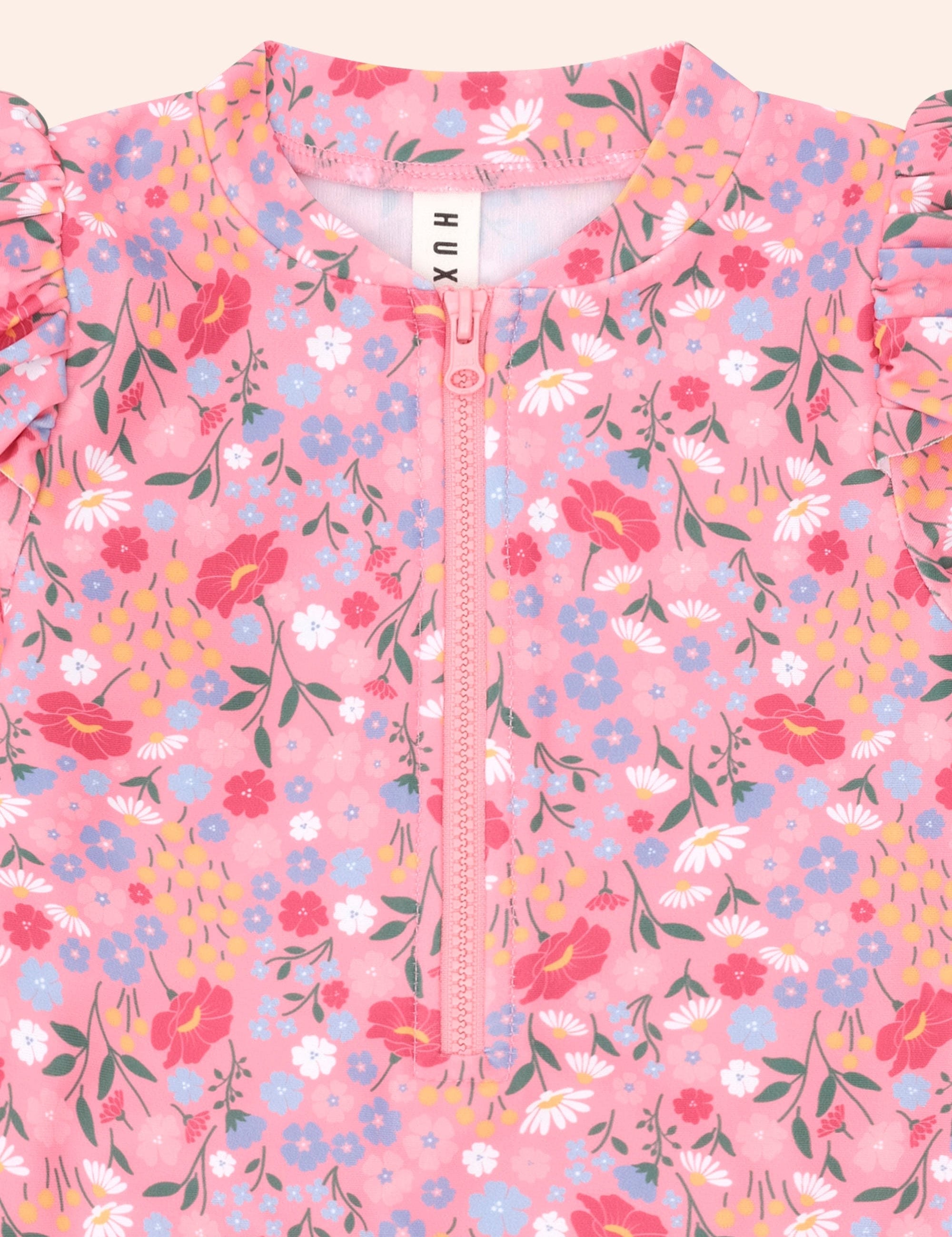 Vintage Floral Frill Swimsuit SWIMWEAR Huxbaby