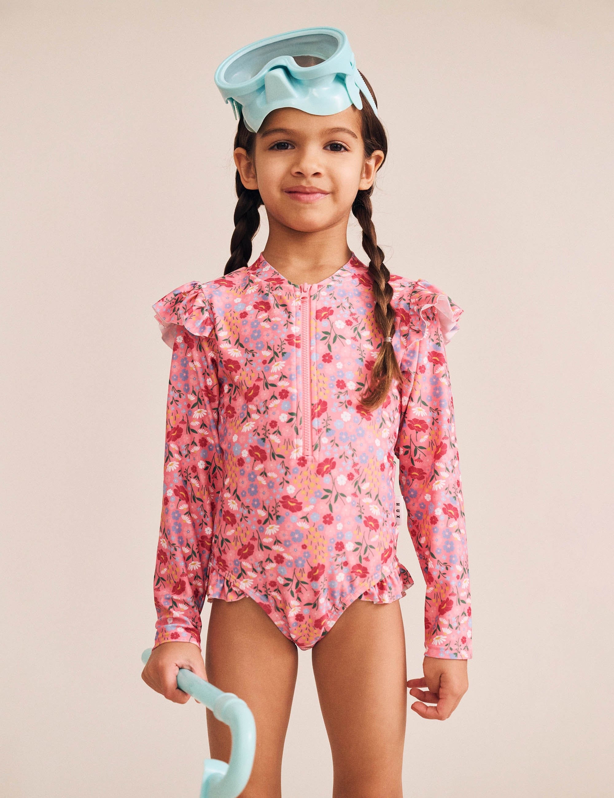 Vintage Floral Frill Swimsuit SWIMWEAR Huxbaby