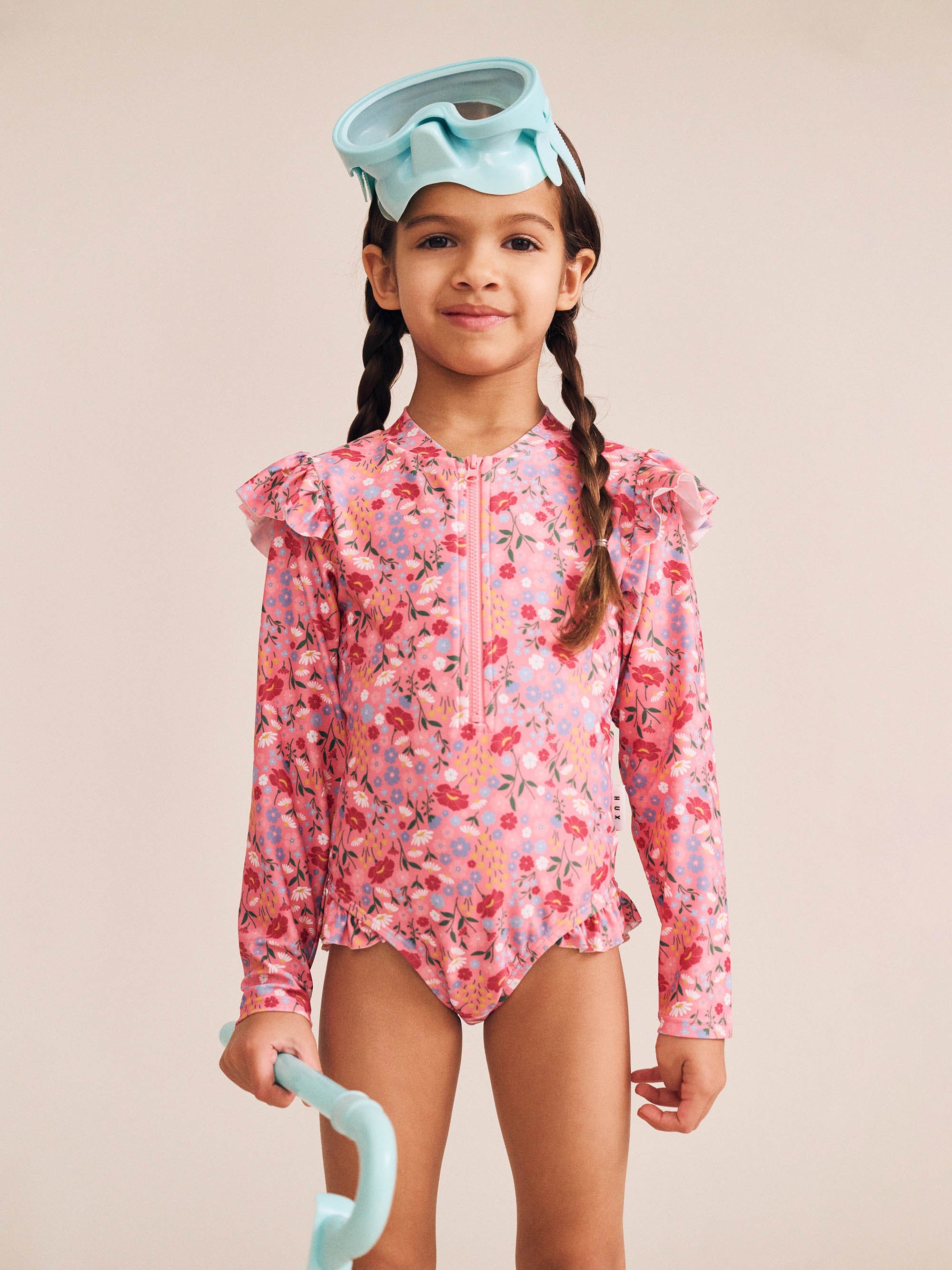Vintage Floral Frill Swimsuit SWIMWEAR Huxbaby