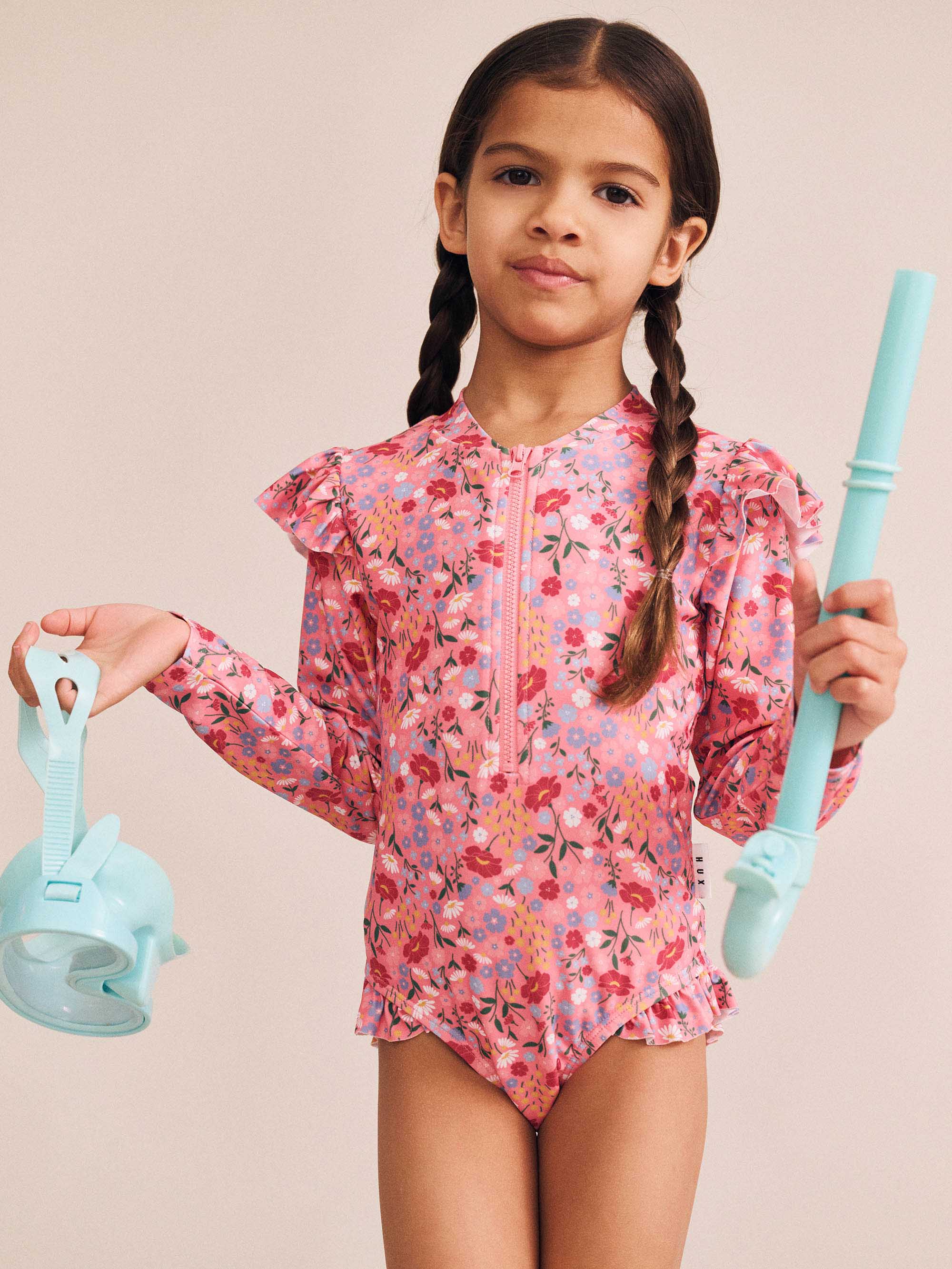 Vintage Floral Frill Swimsuit SWIMWEAR Huxbaby