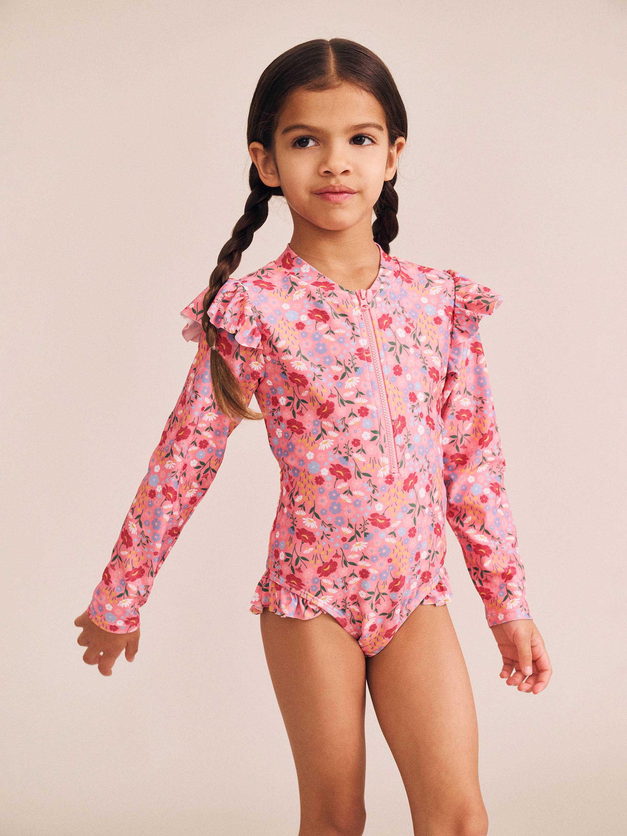 Vintage Floral Frill Swimsuit SWIMWEAR Huxbaby